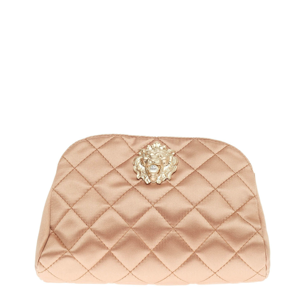Leo Lion Clutch Quilted Satin Small