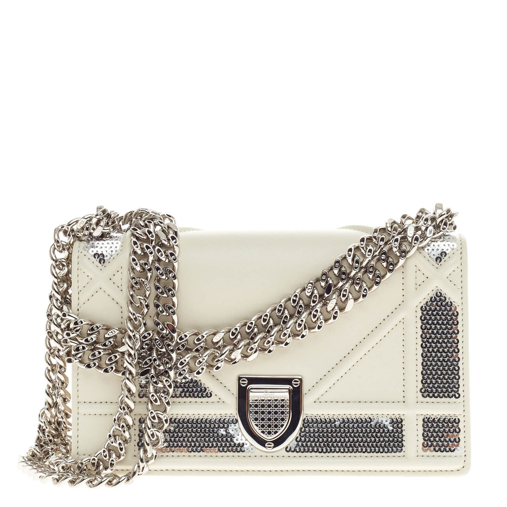 Diorama Flap Bag Sequin Embellished Lambskin Mini