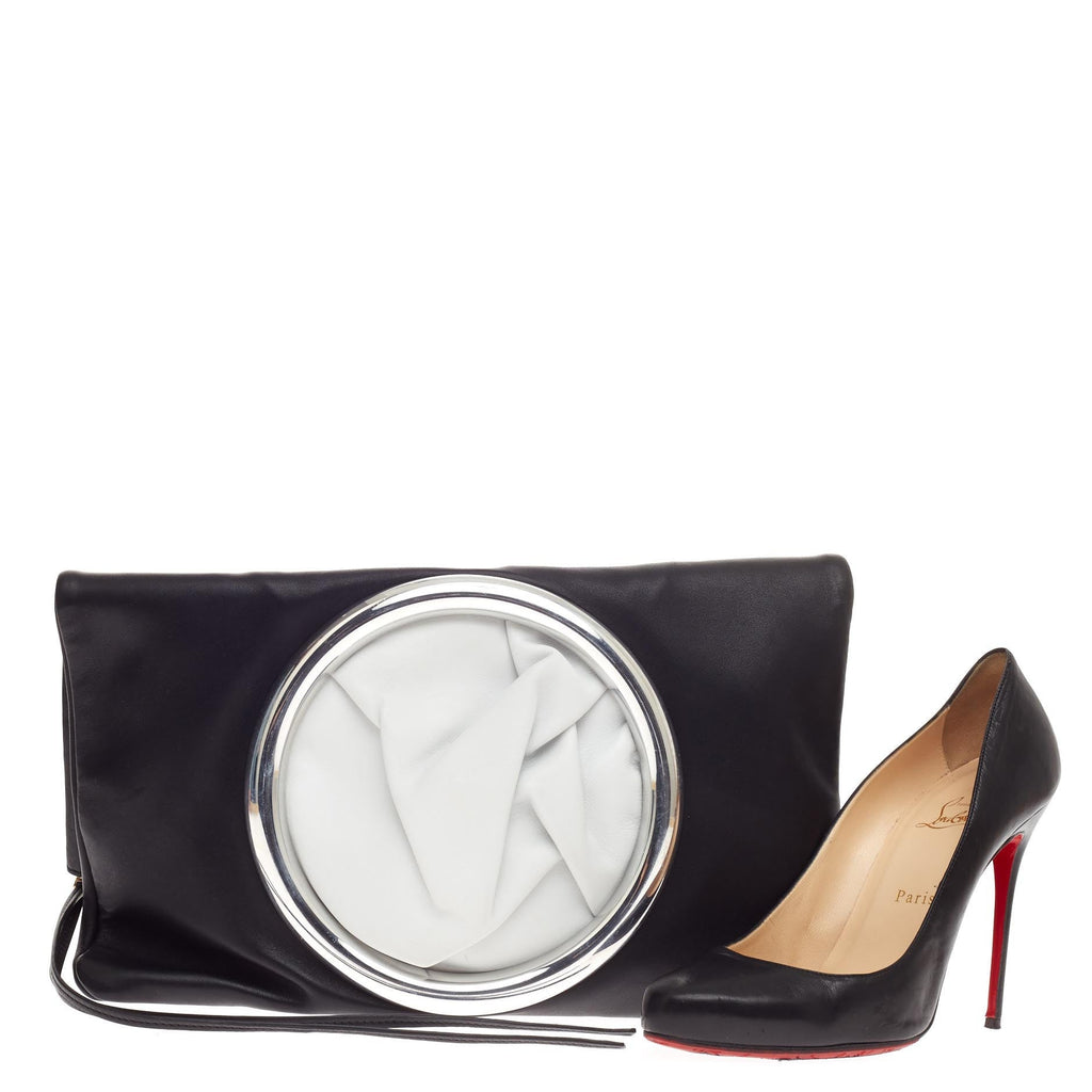 Eyelet Clutch Leather