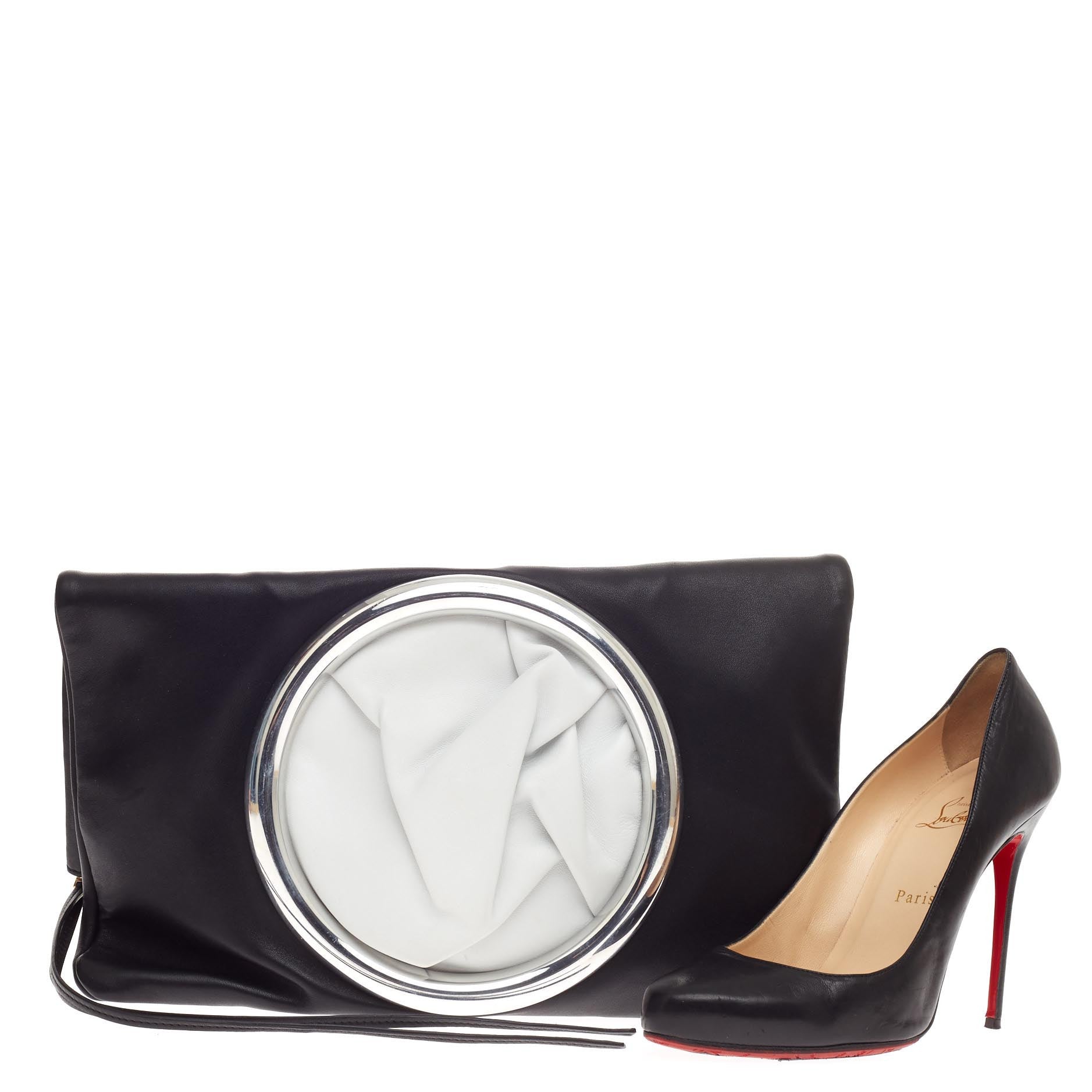 Eyelet Clutch Leather