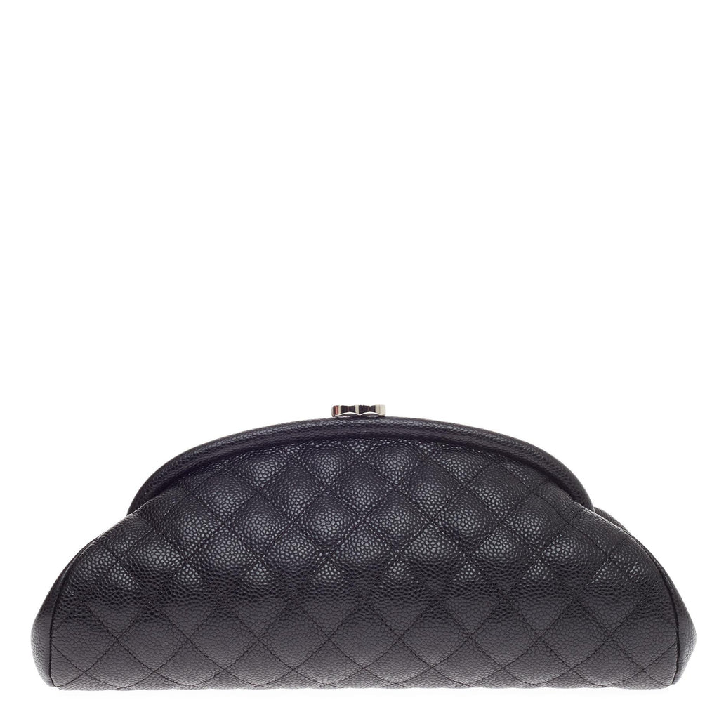 Timeless Clutch Quilted Caviar