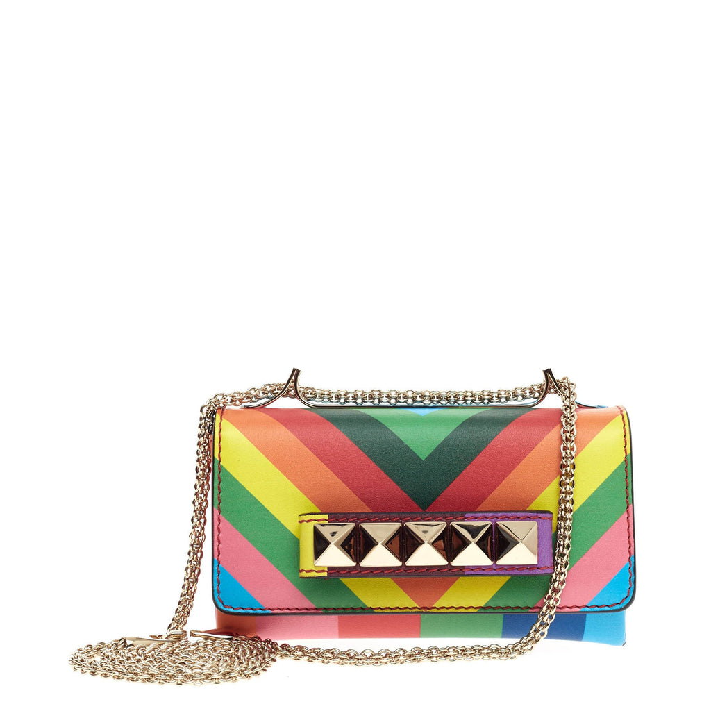 1973 Va Va Voom Clutch Striped Leather Mini