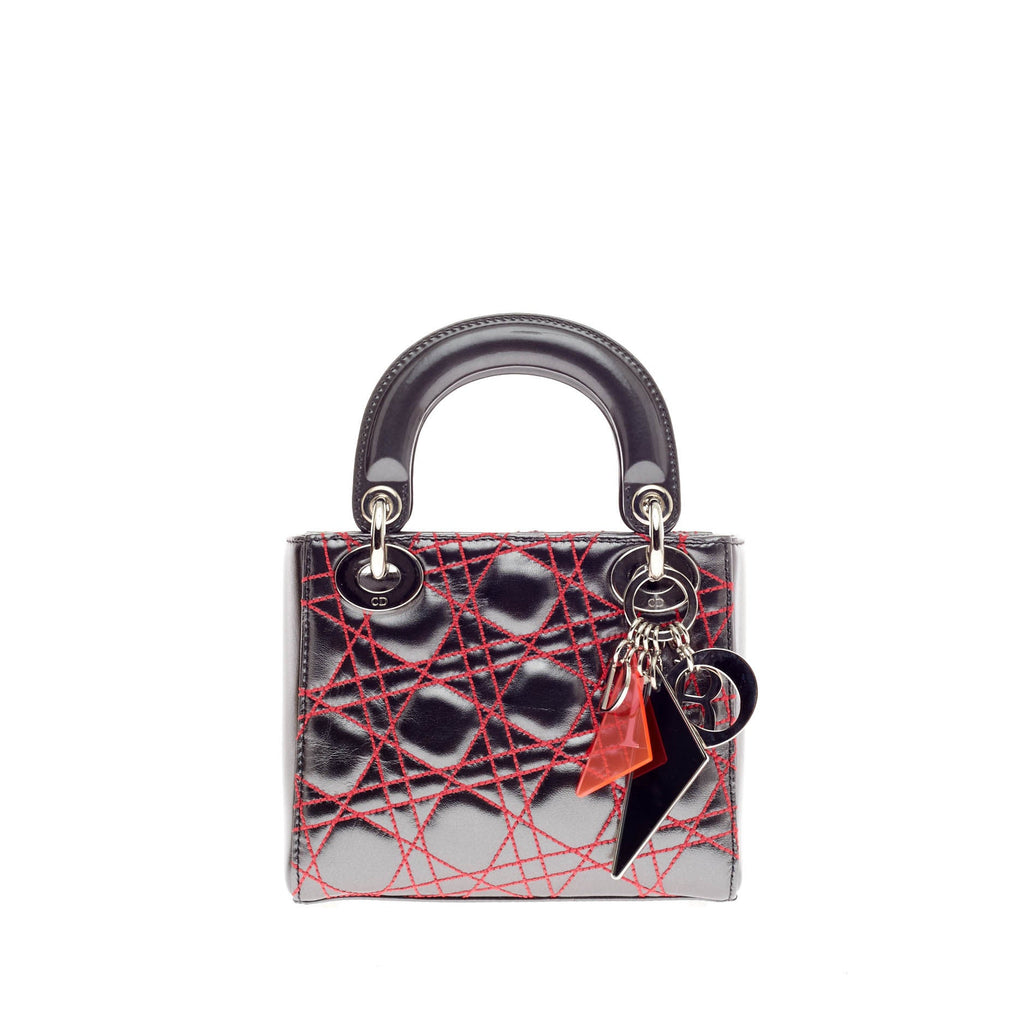 Lady Dior Handbag Limited Edition Anselm Reyle Patent Mini