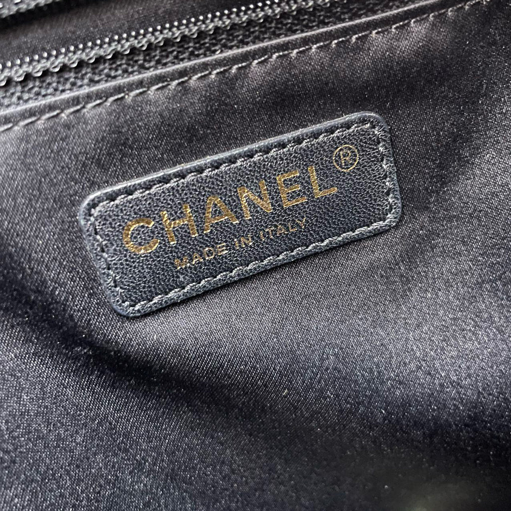 Chanel Medium Grand Shopping Tote Black GST Bag in Caviar Leather with Gold Hardware 2014