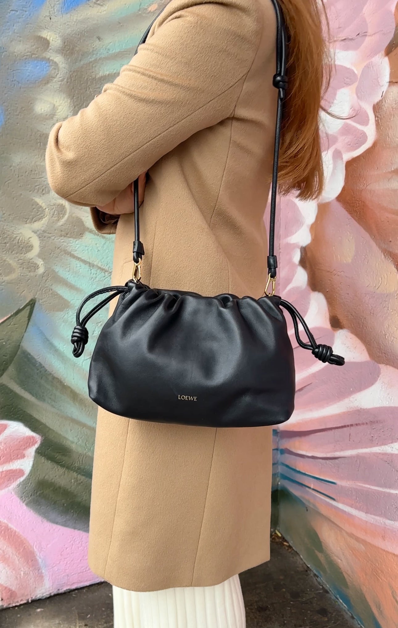 Loewe Flamenco Nappa Medium Chain Drawstring Bag