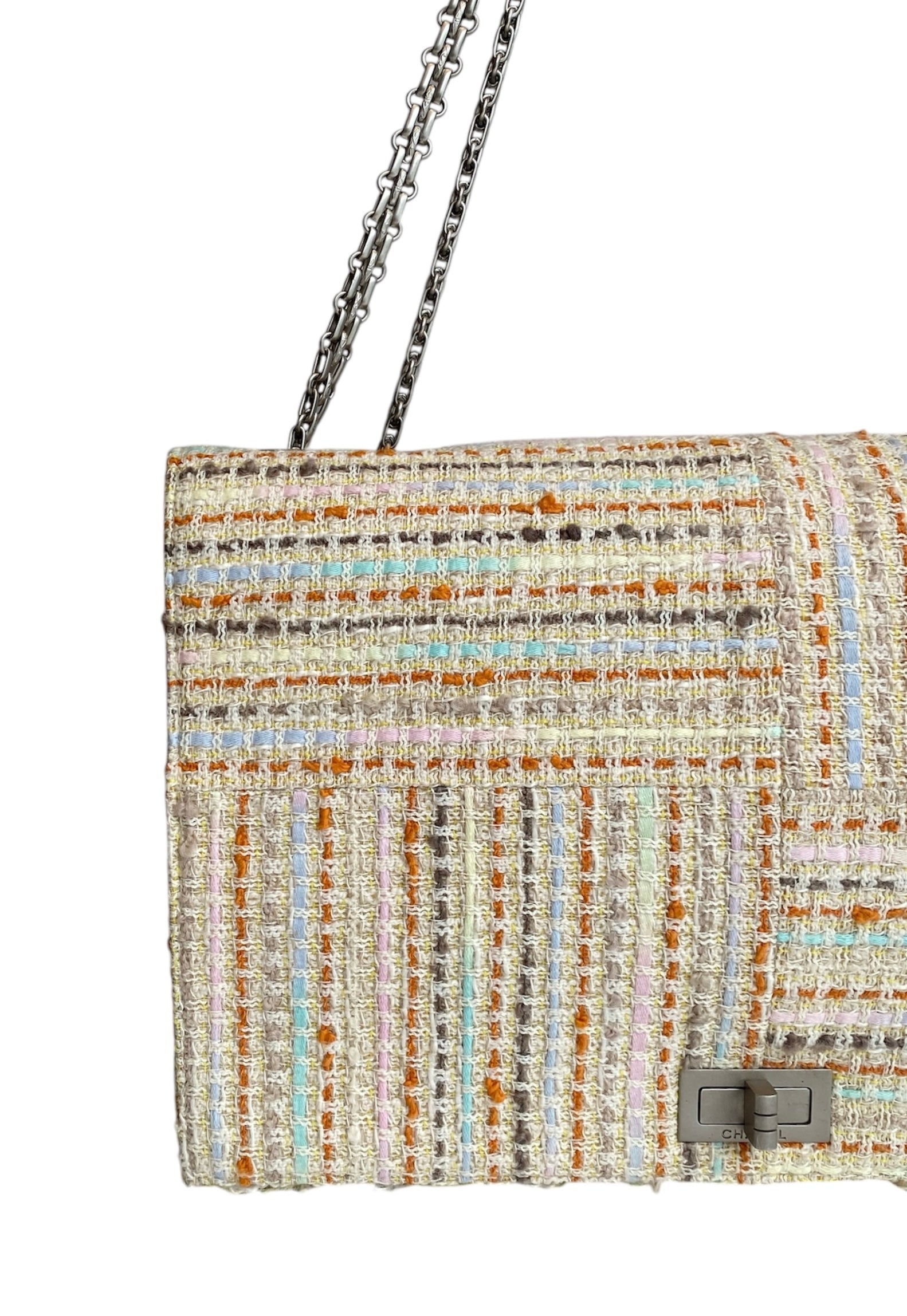 Chanel Vintage Multicolour Tweed Re-issue 2.55