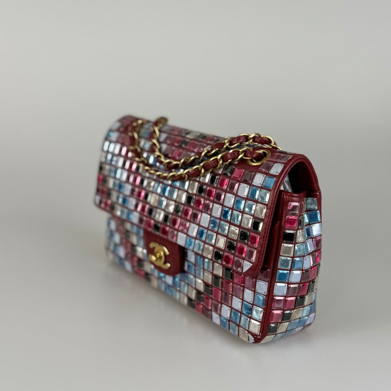 Chanel Runway Mosaic Medium Flap Bag in Red and Multicolor