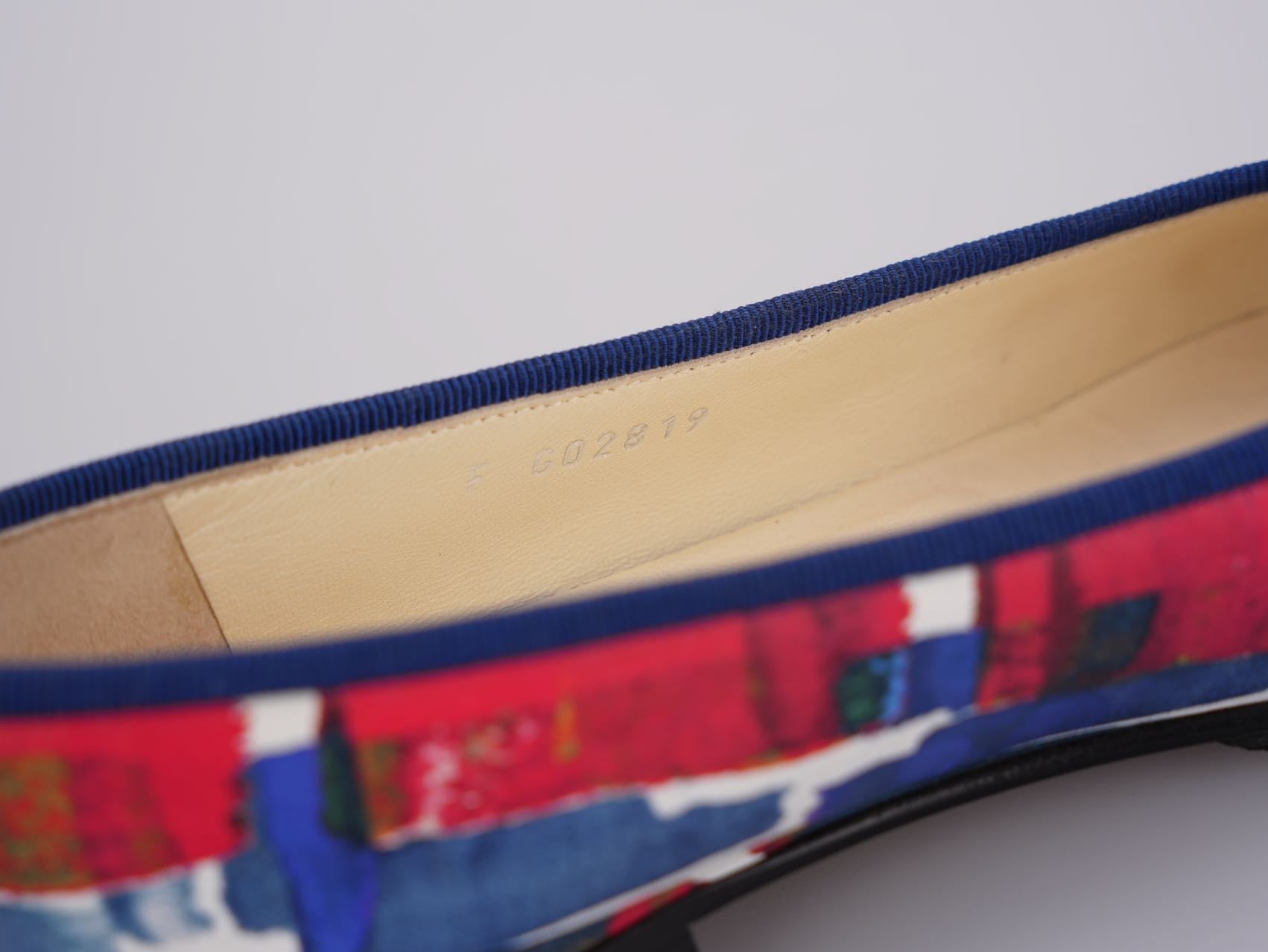 Chanel Multicolor Abstract Patent CC Cap Toe Ballerina Flats Size 37