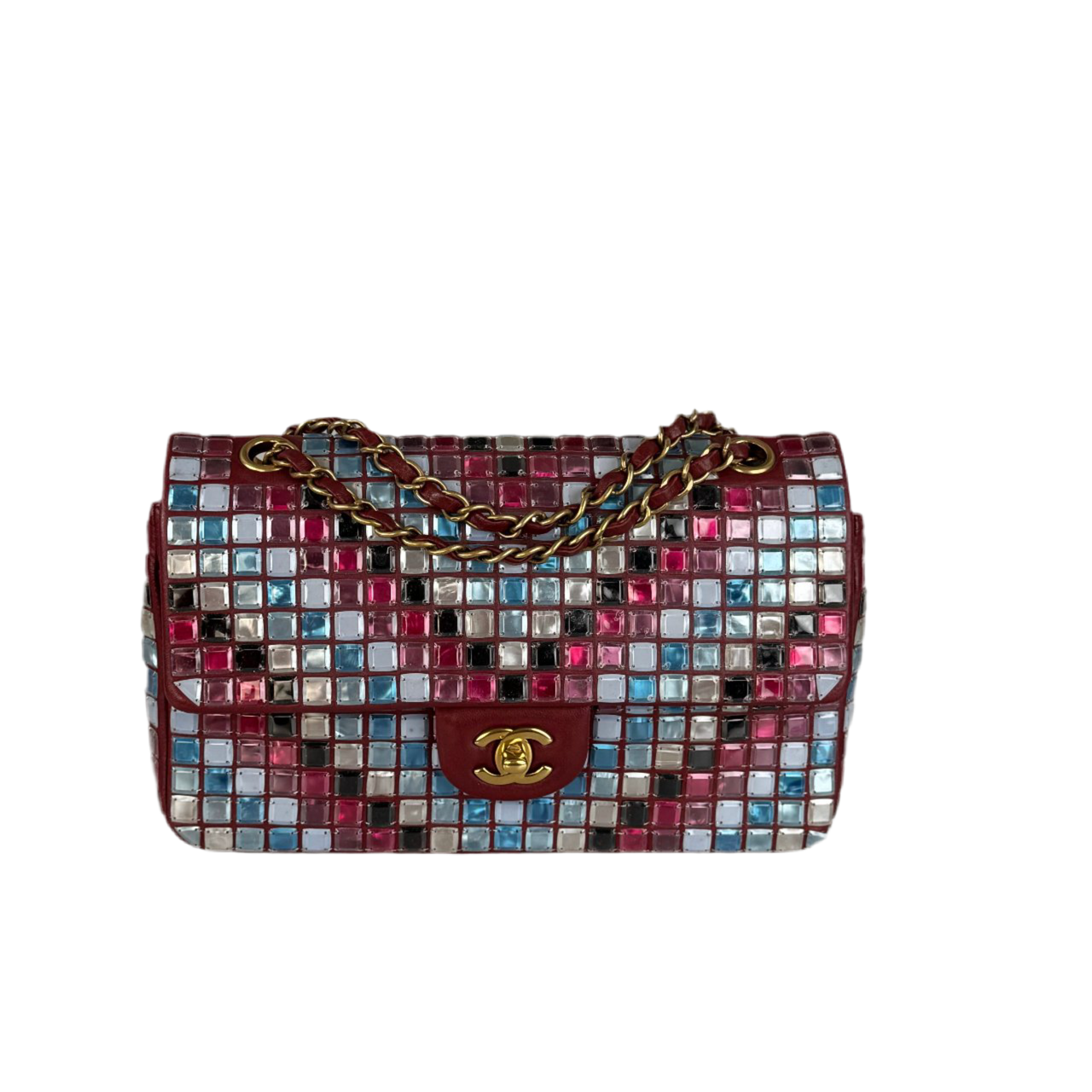 Chanel Runway Mosaic Medium Flap Bag in Red and Multicolor