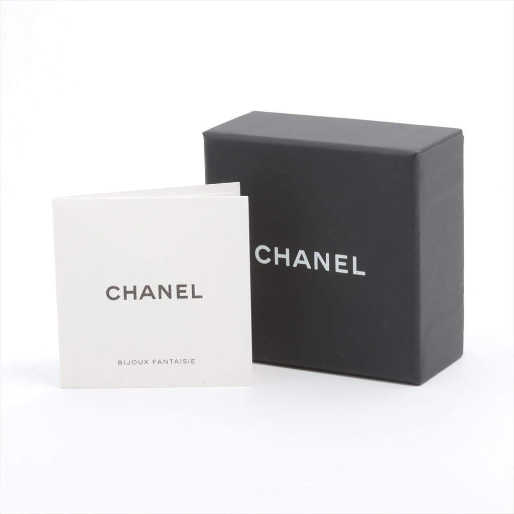 Chanel Coco Logo Silver Rhinestone Earrings Costume Jewellery