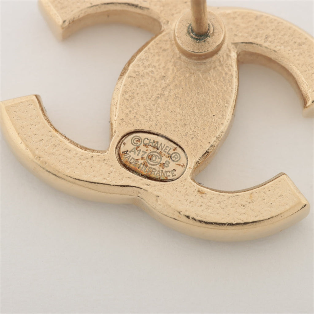 Chanel Coco Logo Gold Rhinestone Earrings Costume Jewellery