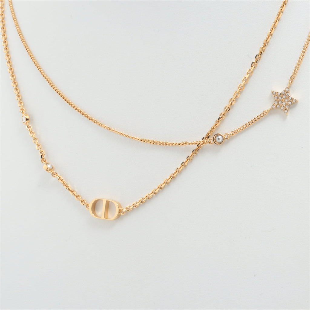 Christian Dior CD Star Rhinestone Gold Necklace Costume Jewellery