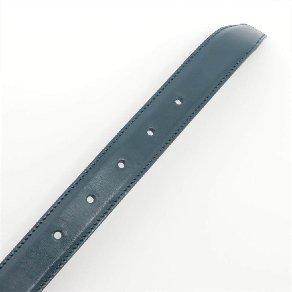 Celine Triomphe Blue Leather Belt 75cm