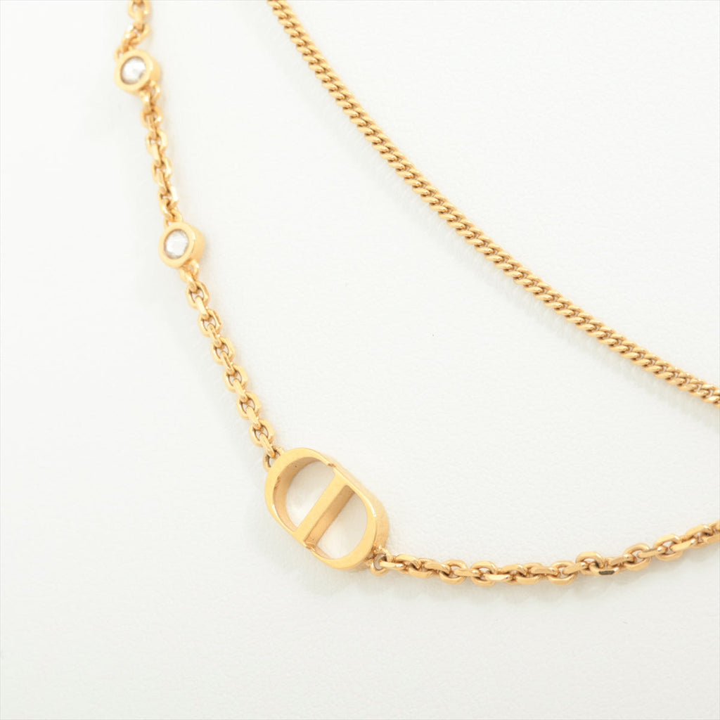 Christian Dior Star Rhinestone CD Gold Necklace Costume Jewellery