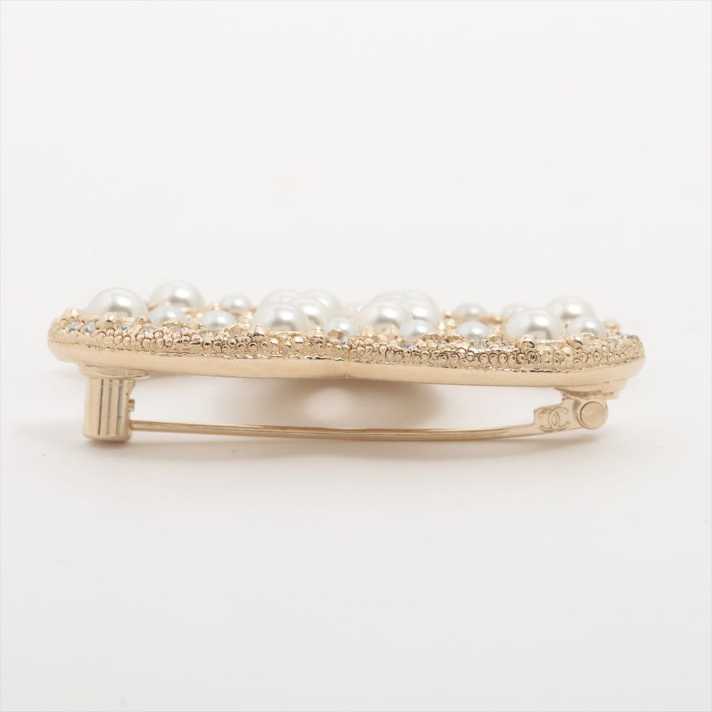 Chanel Coco Pearl Rhinestone Gold Brooch Costume Jewellery 2023