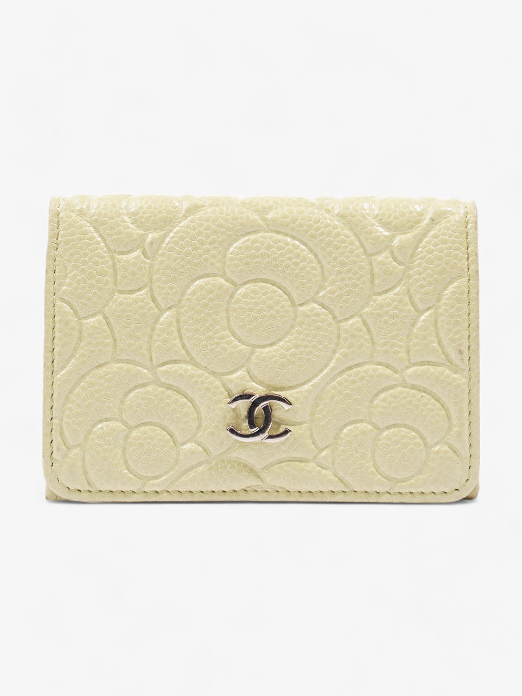 Chanel Camelia Wallet Beige Caviar Leather