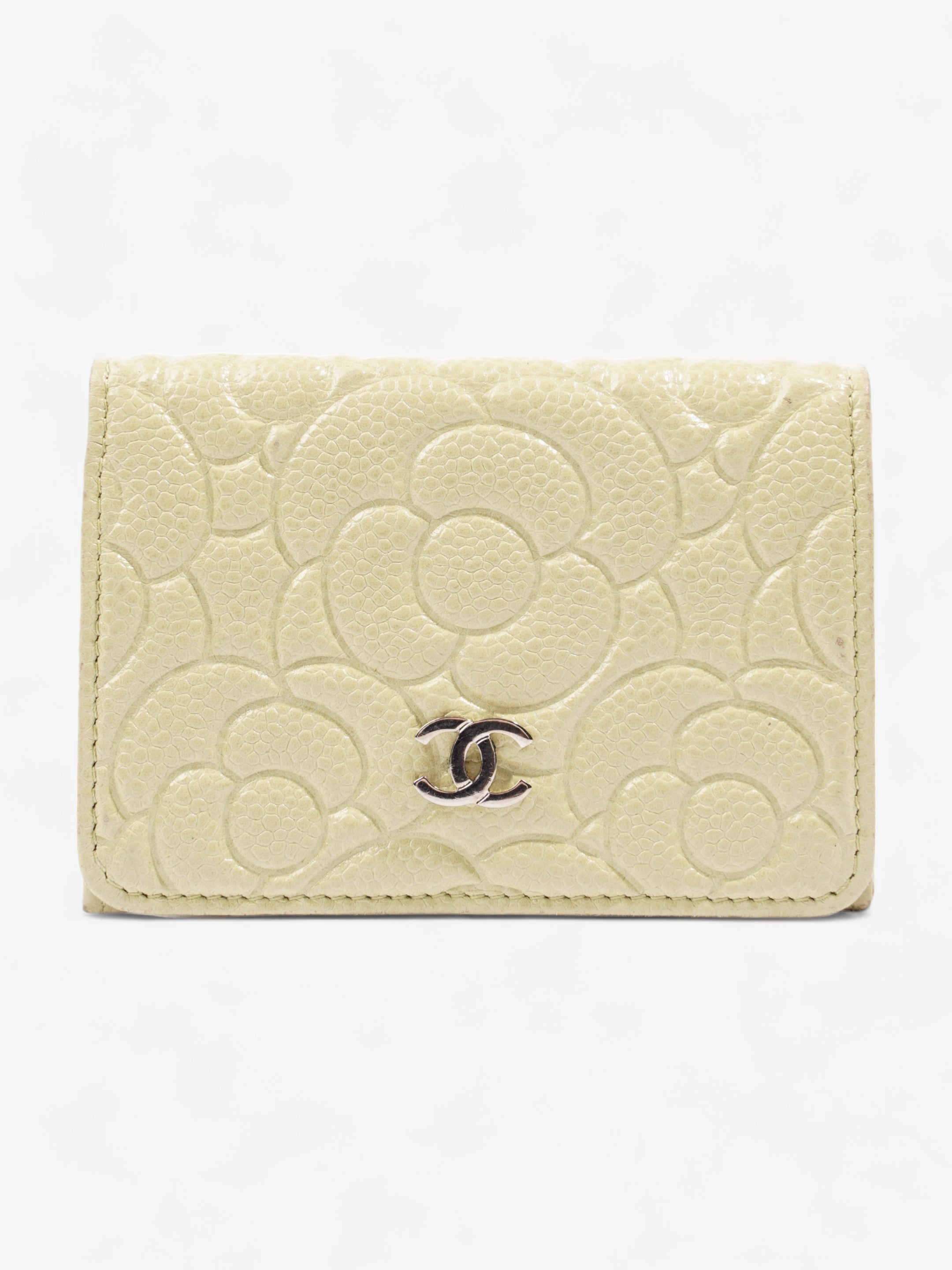 Chanel Camelia Wallet Beige Caviar Leather