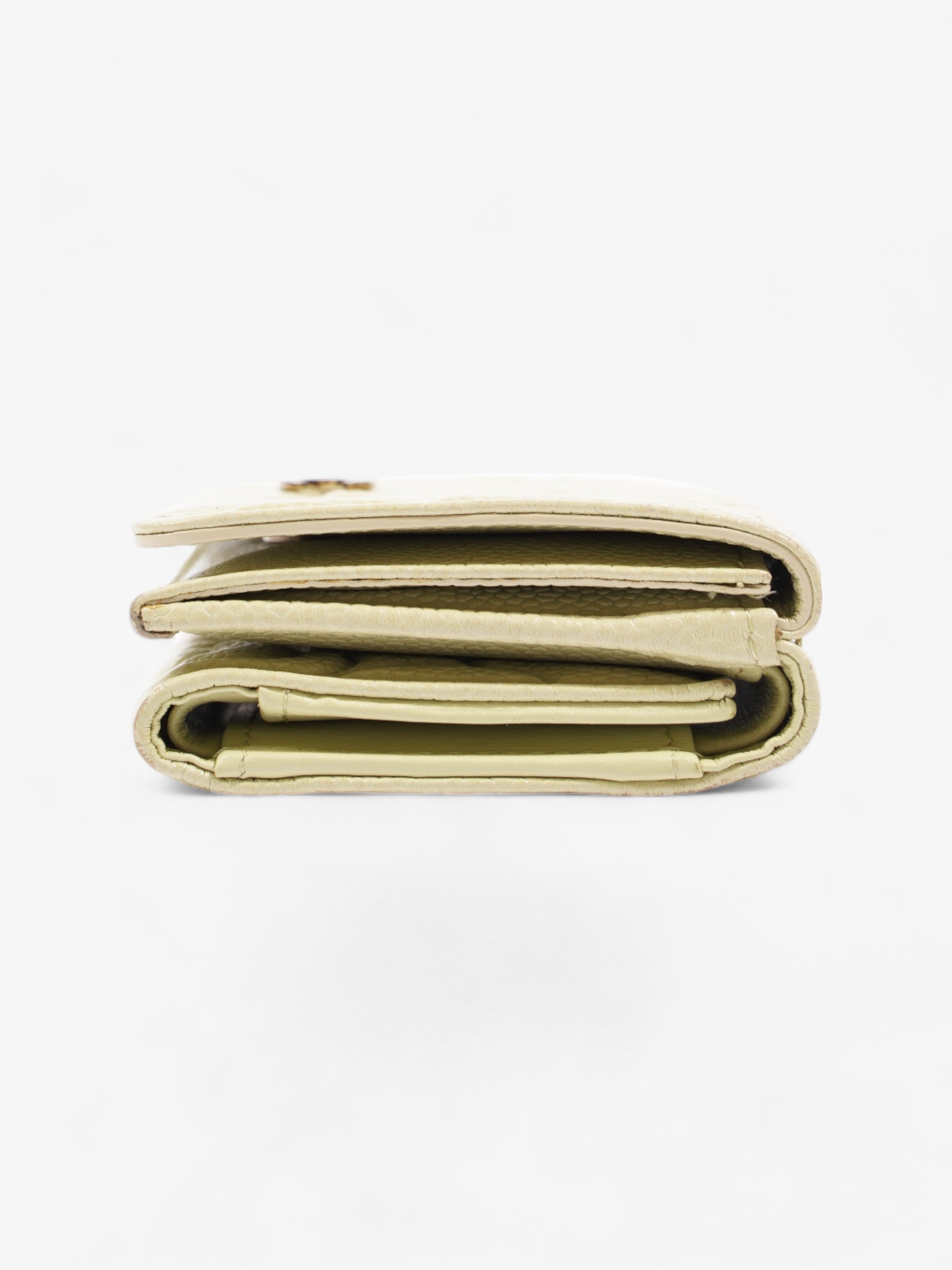 Chanel Camelia Wallet Beige Caviar Leather