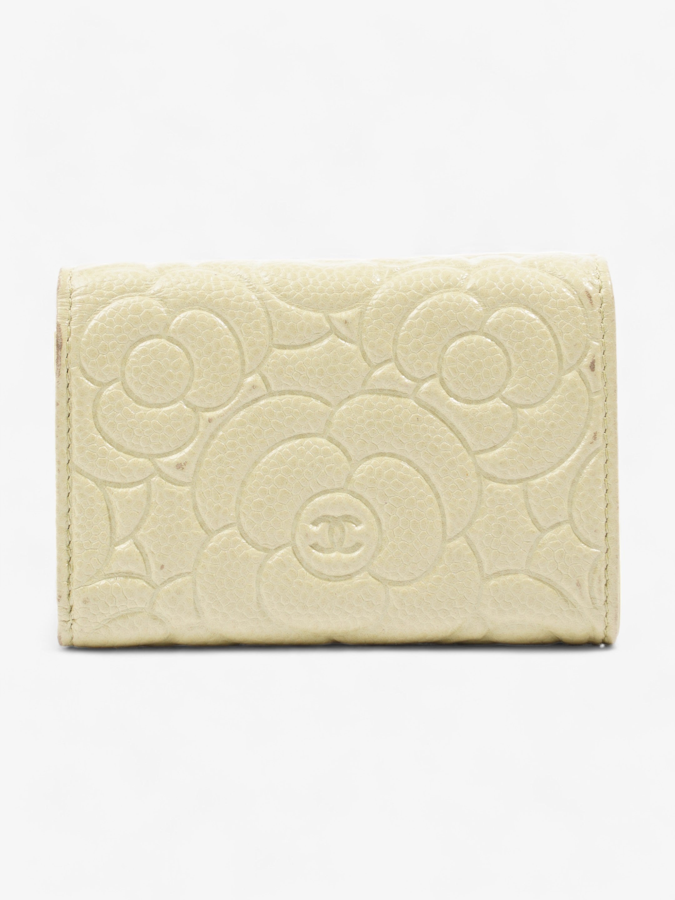 Chanel Camelia Wallet Beige Caviar Leather