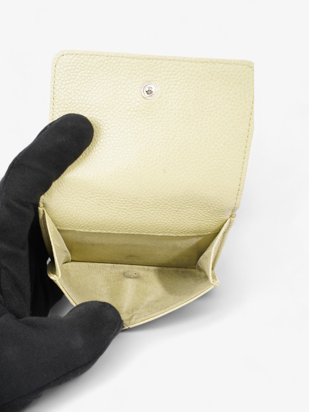 Chanel Camelia Wallet Beige Caviar Leather