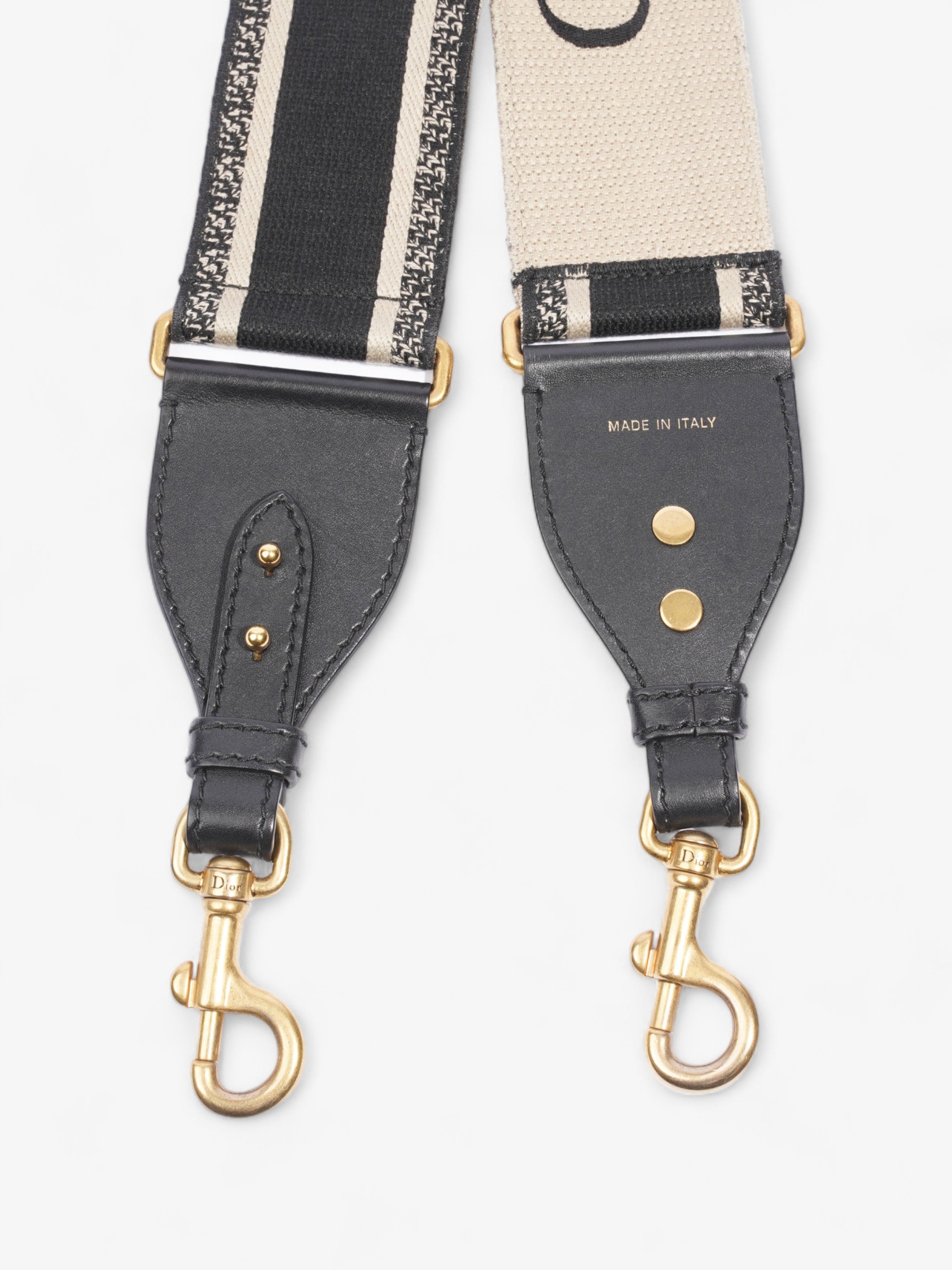 Christian Dior Shoulder Strap Beige / Navy Canvas