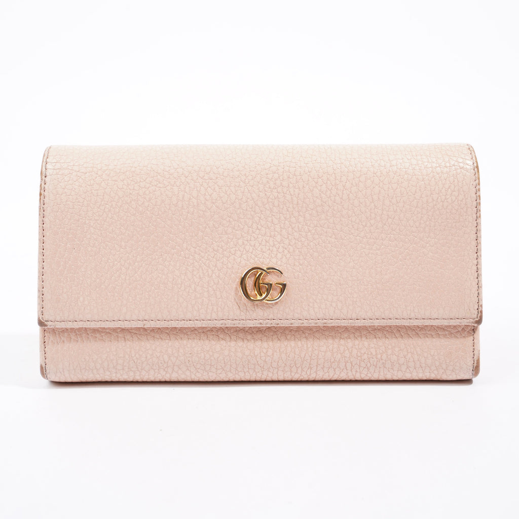 Gucci Marmont Long Wallet Pink Leather