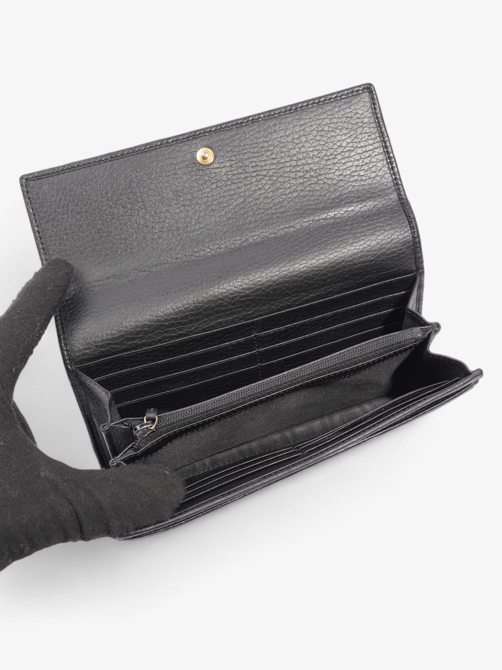 Gucci GG Marmont Continental Wallet Black Calfskin Leather