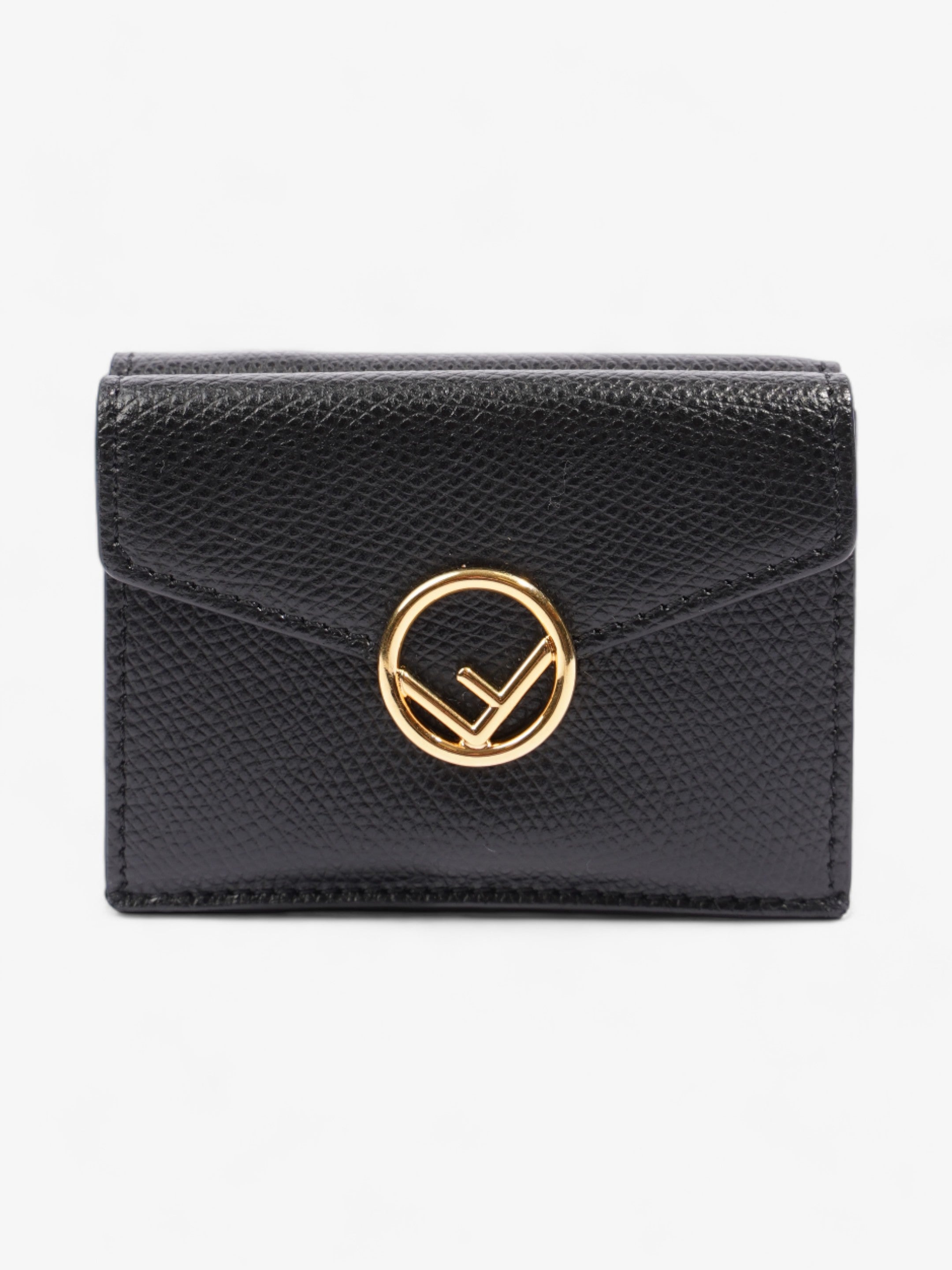 F is Fendi Envelope Wallet Black Leather