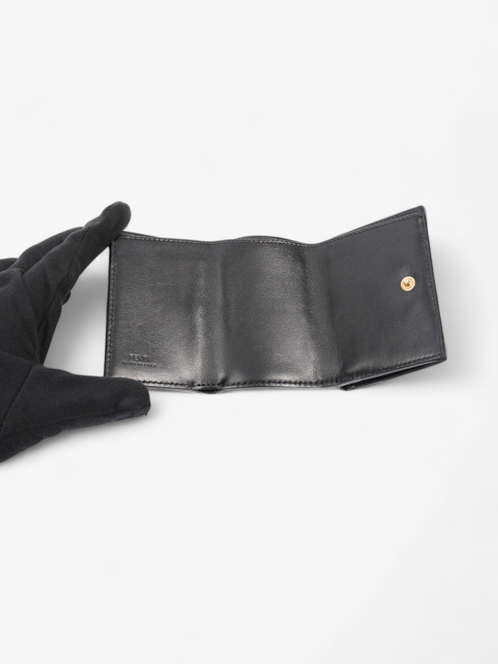 F is Fendi Envelope Wallet Black Leather