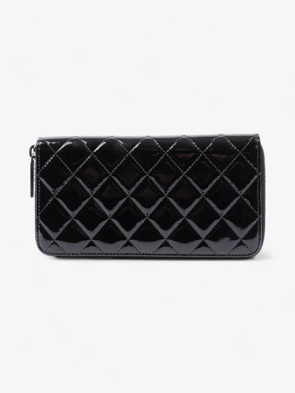 Chanel Brilliant Zip Around Wallet Black Patent Leather