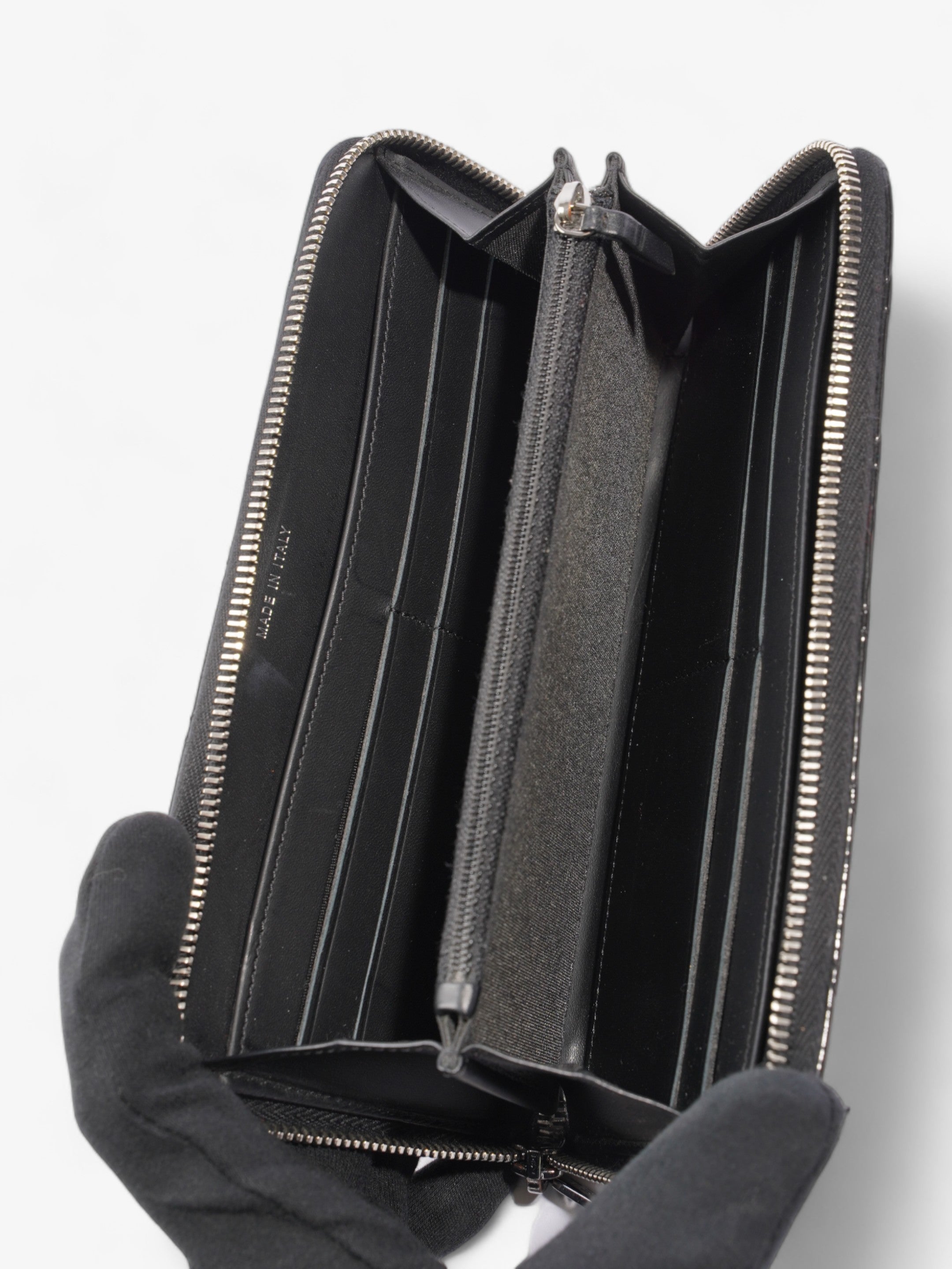 Chanel Brilliant Zip Around Wallet Black Patent Leather