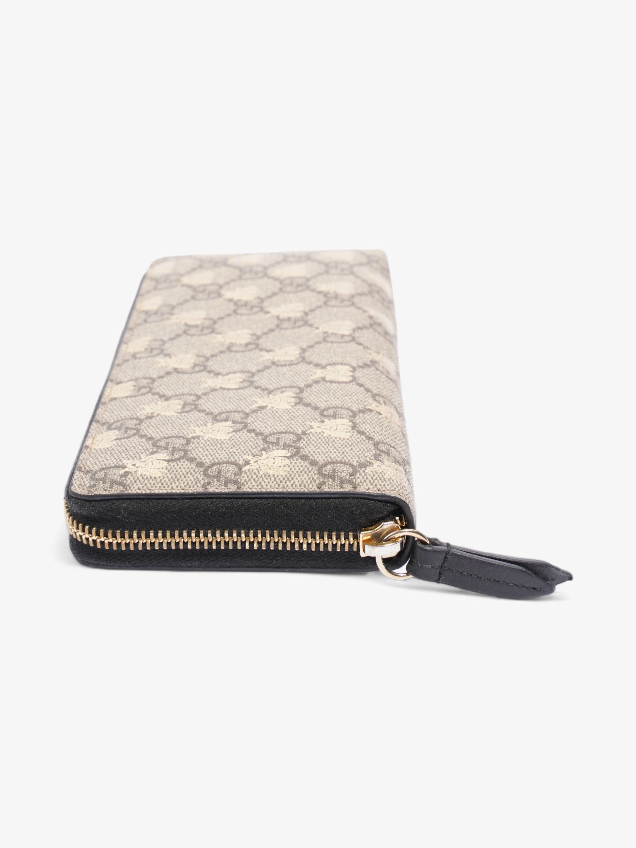 Gucci GG Supreme Zip Around Wallet Supreme / Gold Coated Canvas