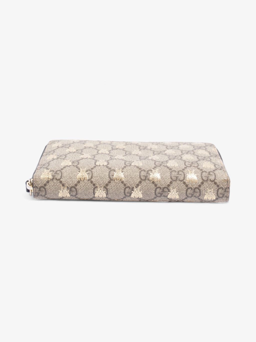 Gucci GG Supreme Zip Around Wallet Supreme / Gold Coated Canvas