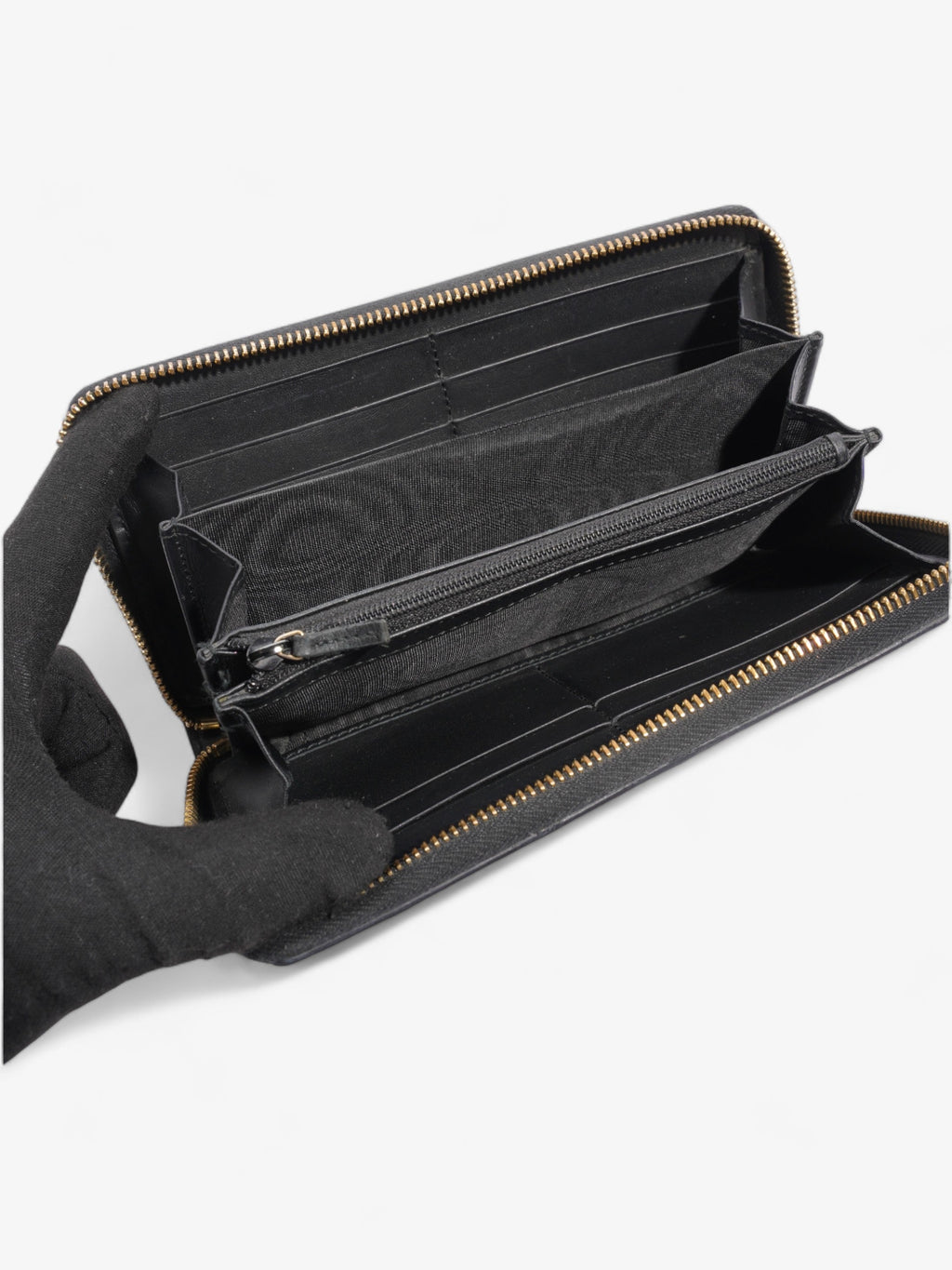 Gucci GG Supreme Zip Around Wallet Supreme / Gold Coated Canvas