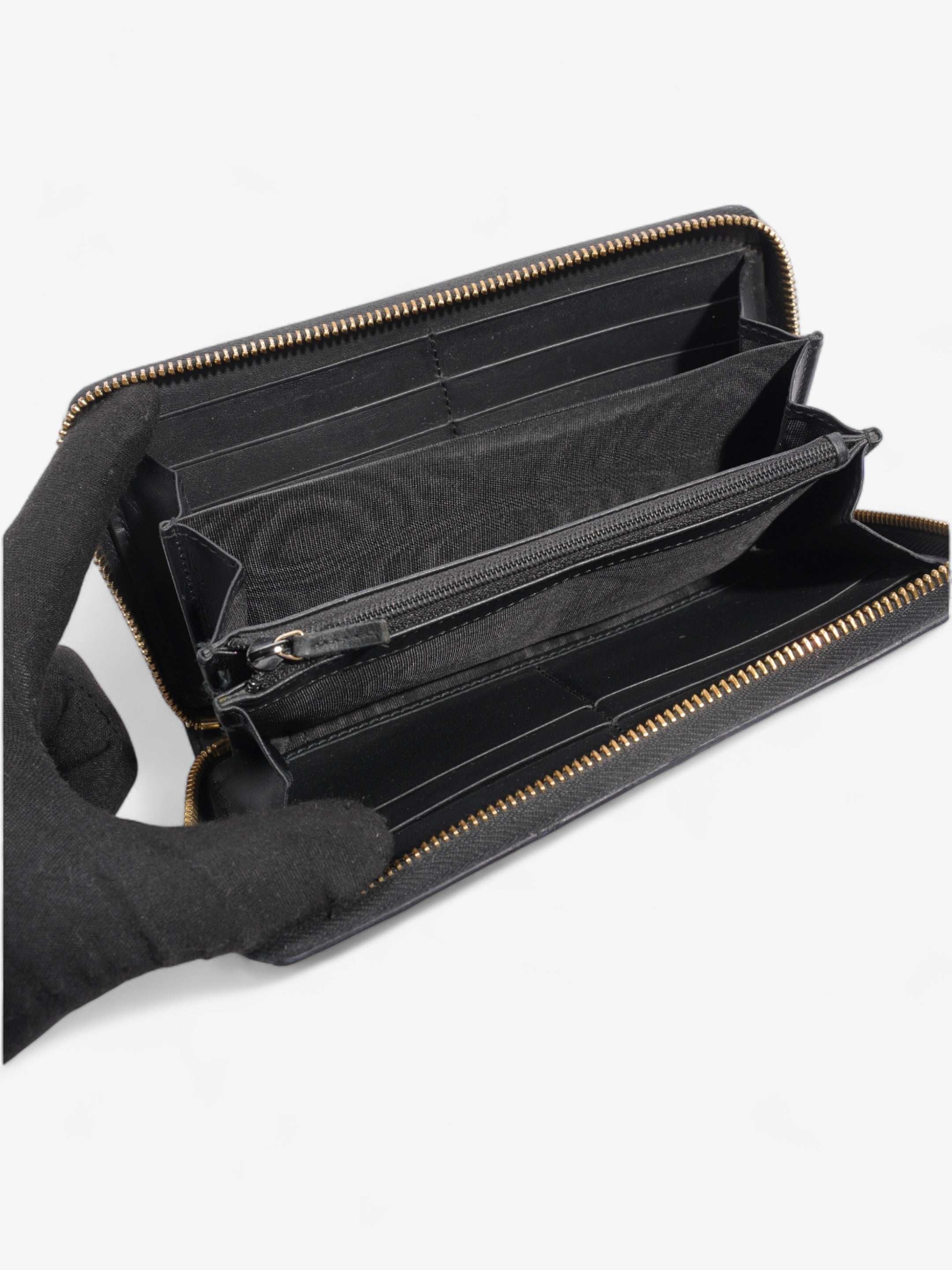 Gucci GG Supreme Zip Around Wallet Supreme / Gold Coated Canvas