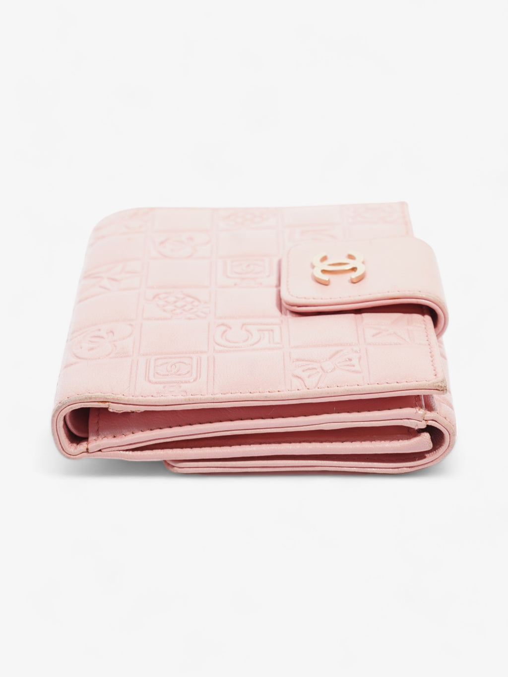 Chanel Choco Bar No.5 Bifold Wallet Pink Lambskin Leather