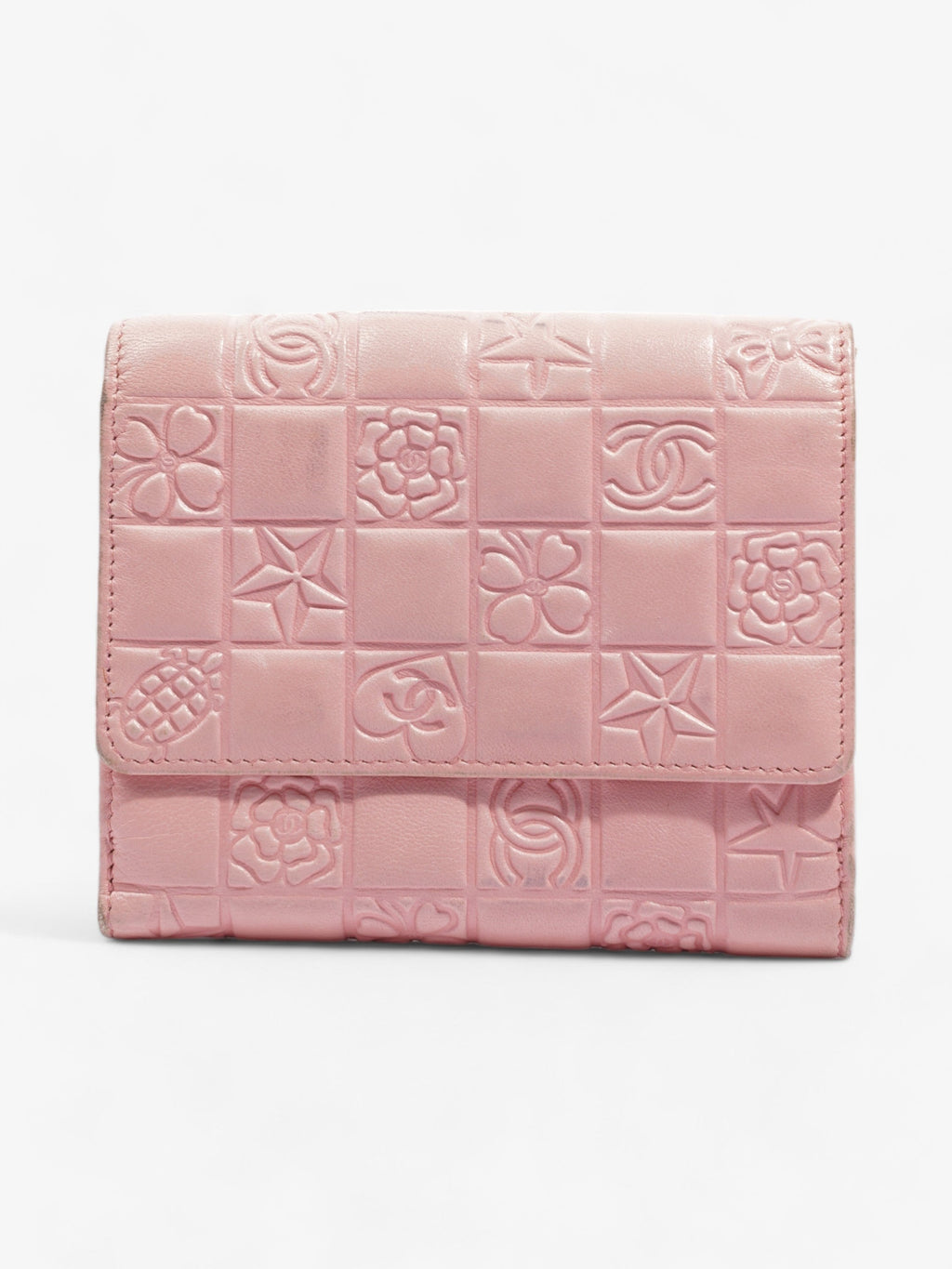 Chanel Choco Bar No.5 Bifold Wallet Pink Lambskin Leather