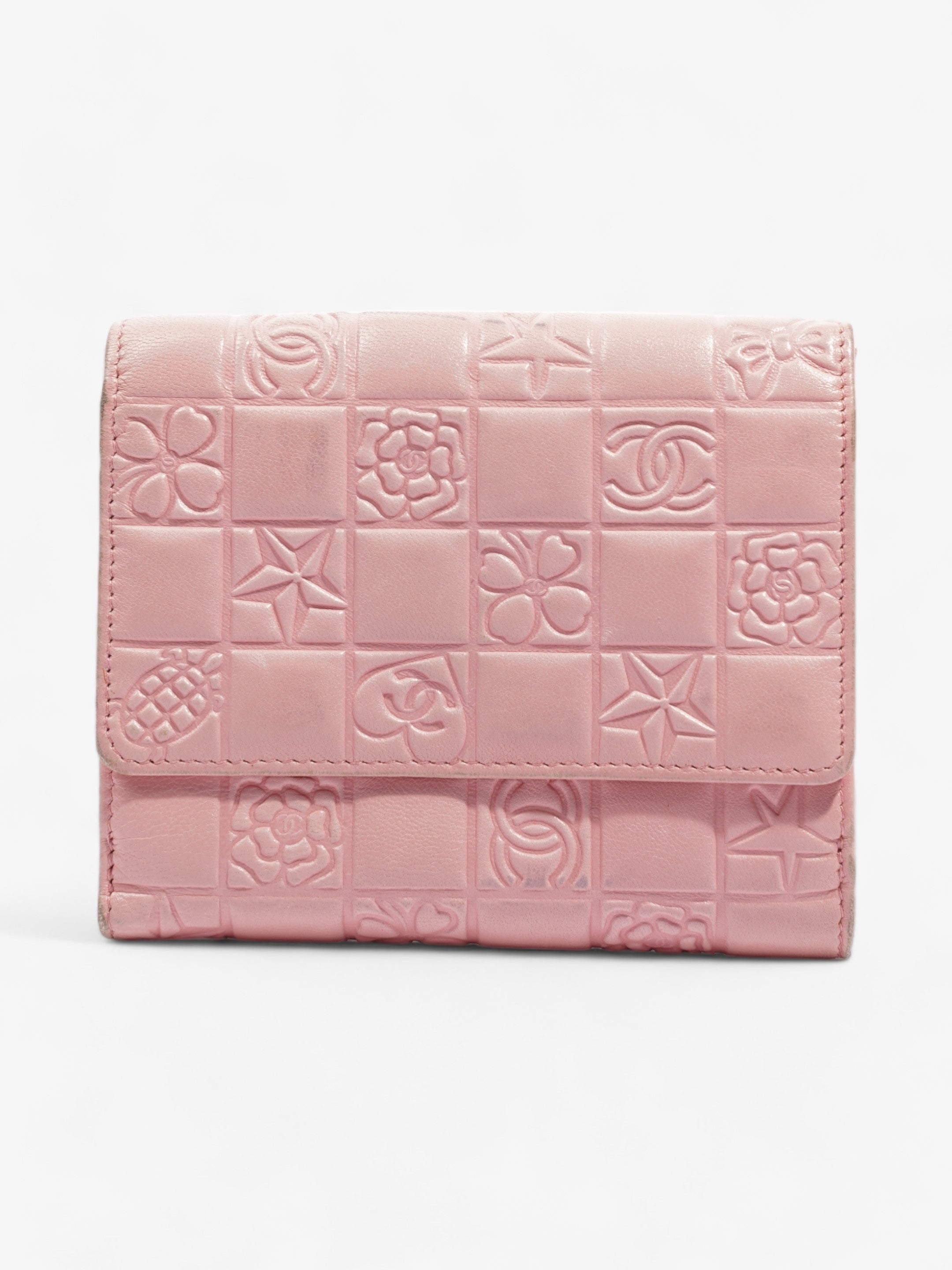 Chanel Choco Bar No.5 Bifold Wallet Pink Lambskin Leather