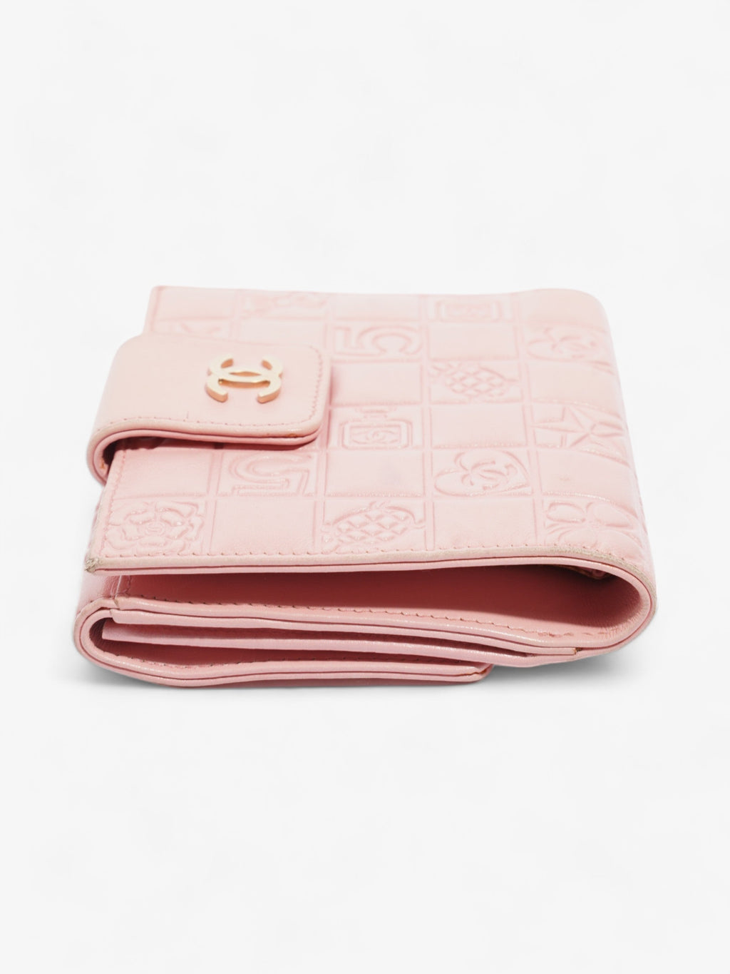 Chanel Choco Bar No.5 Bifold Wallet Pink Lambskin Leather