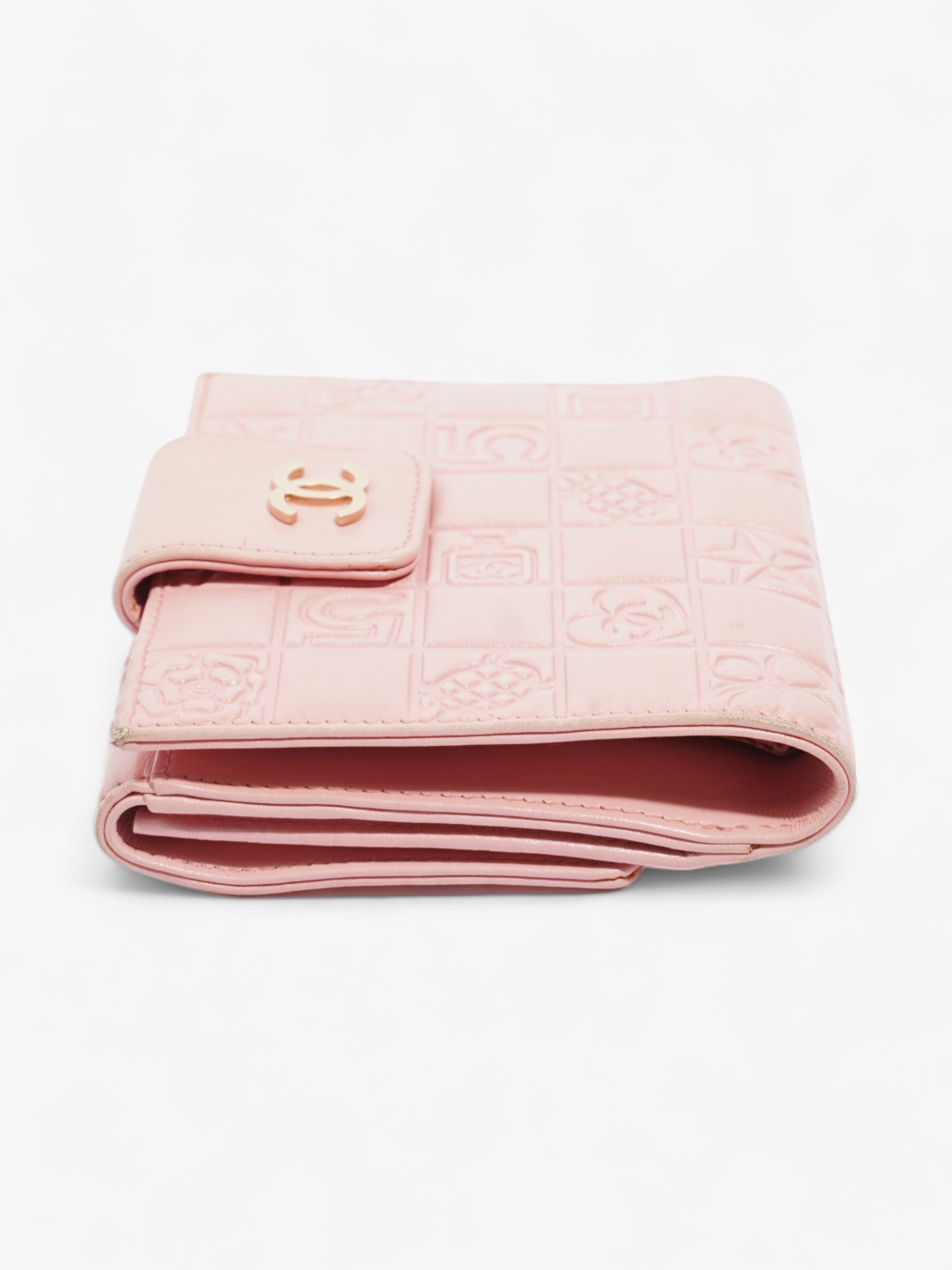 Chanel Choco Bar No.5 Bifold Wallet Pink Lambskin Leather