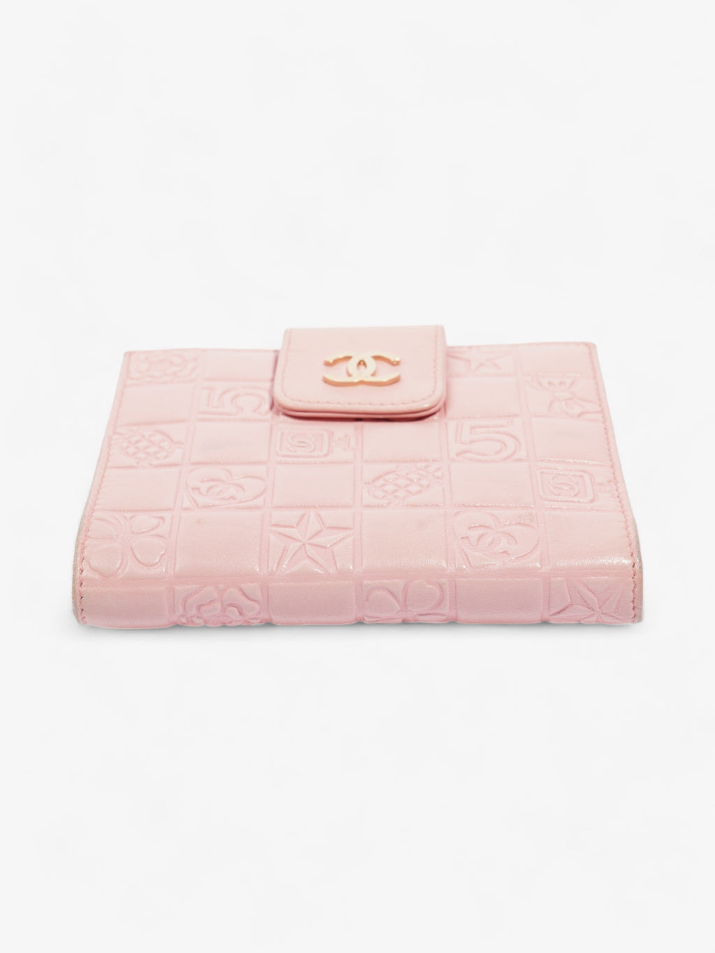 Chanel Choco Bar No.5 Bifold Wallet Pink Lambskin Leather