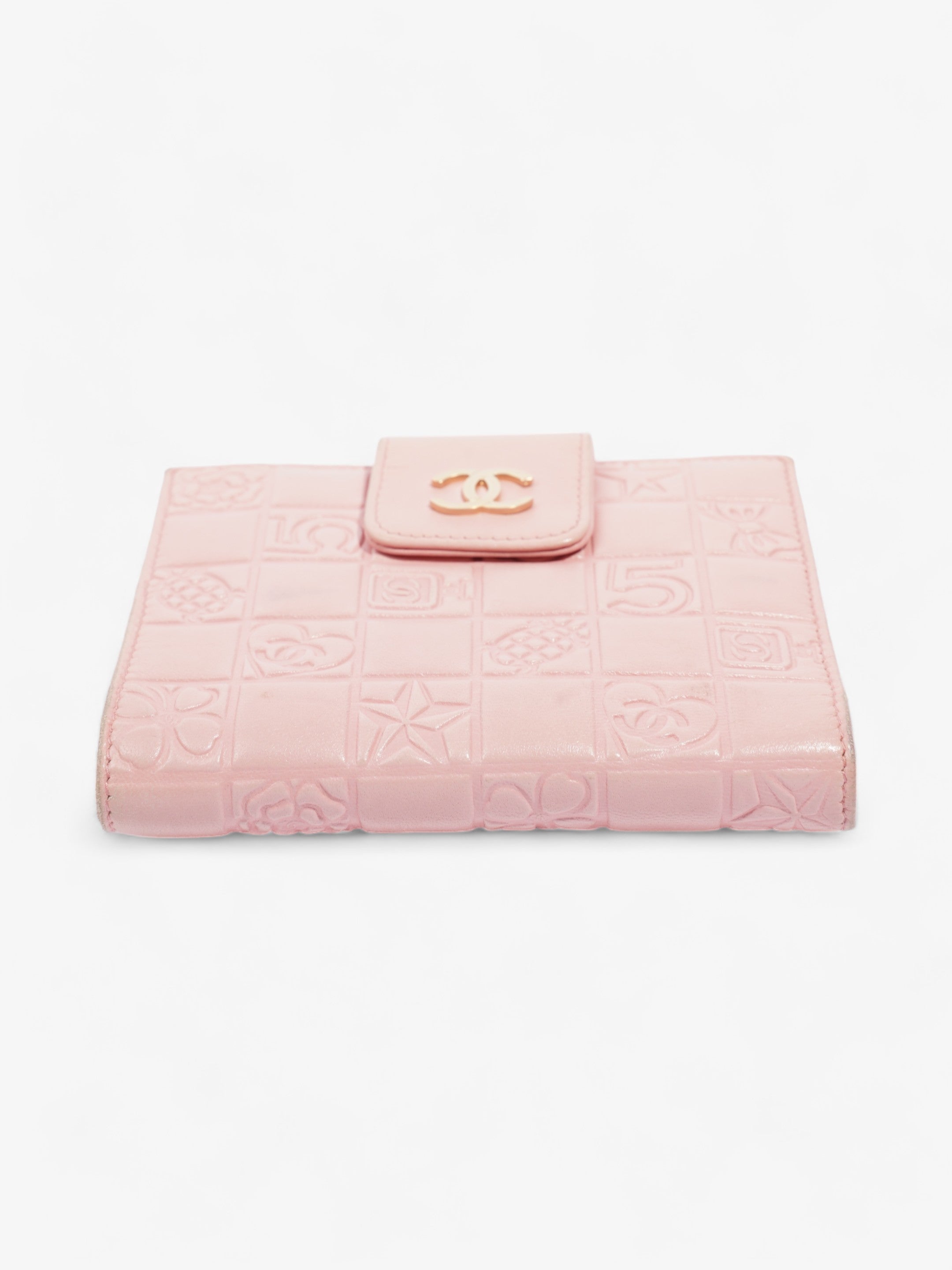 Chanel Choco Bar No.5 Bifold Wallet Pink Lambskin Leather