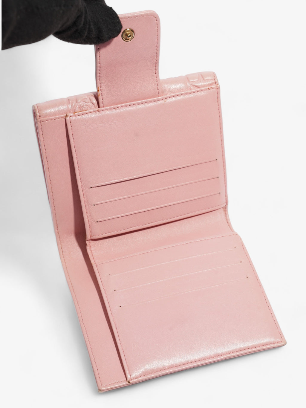 Chanel Choco Bar No.5 Bifold Wallet Pink Lambskin Leather