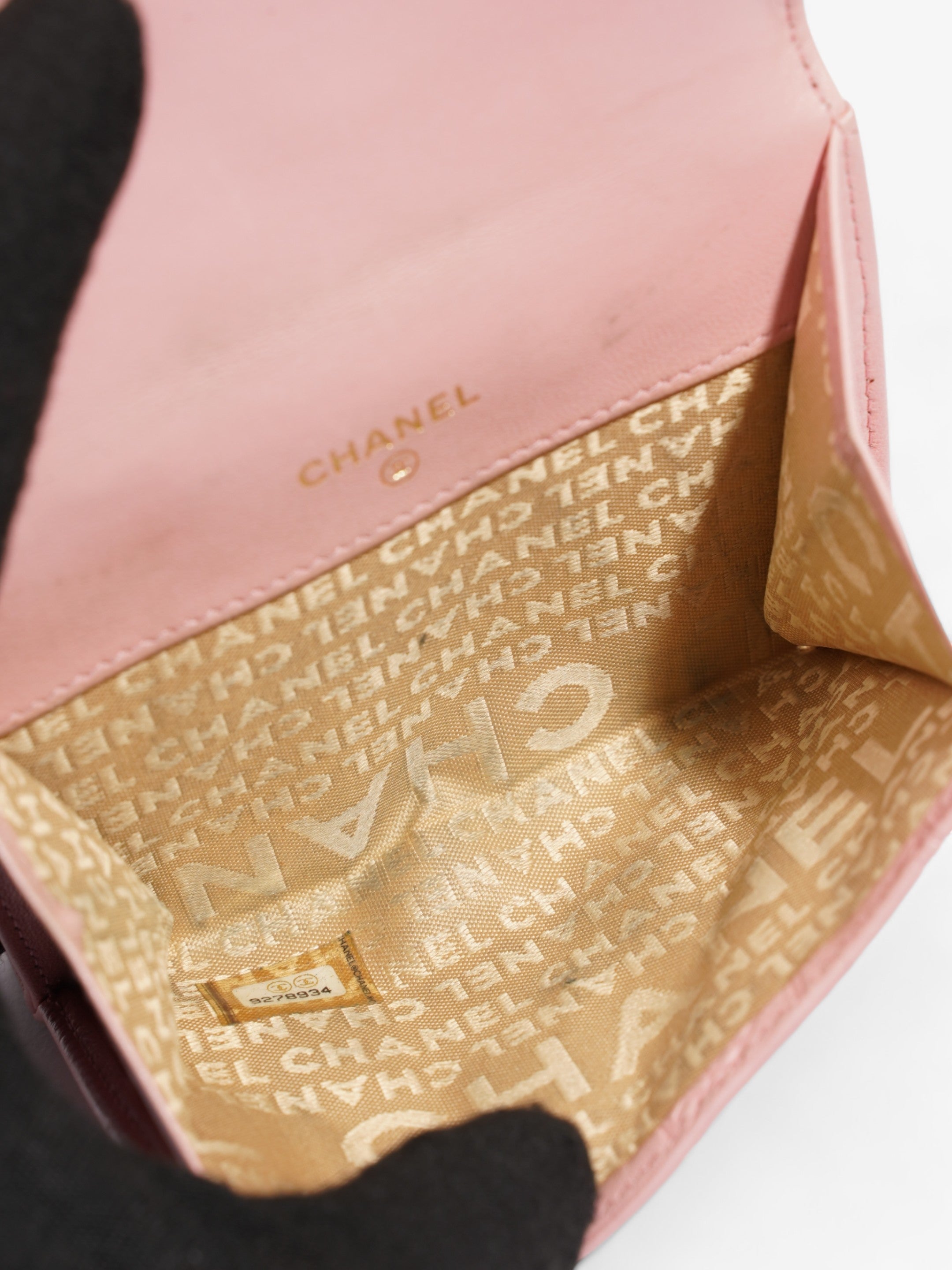 Chanel Choco Bar No.5 Bifold Wallet Pink Lambskin Leather