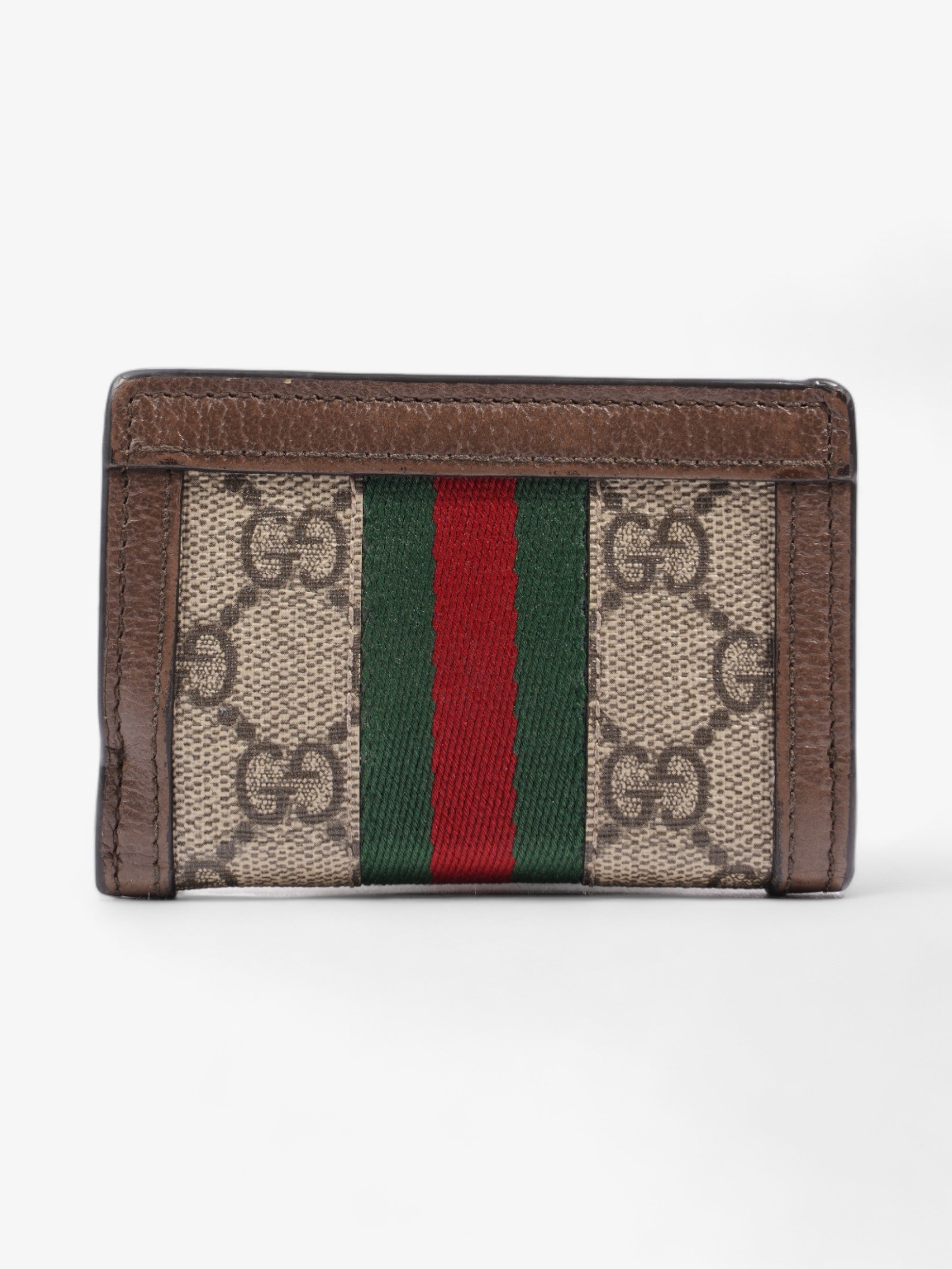 Gucci Ophidia GG French Flap Wallet GG Supreme / Red / Green Coated Canvas