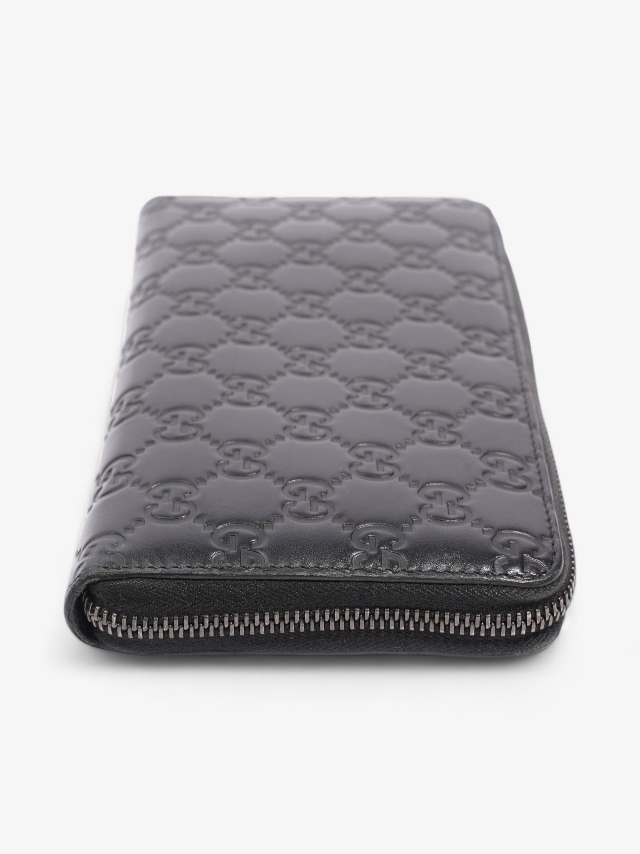 Gucci Guccissima Zip Around Wallet Black Leather