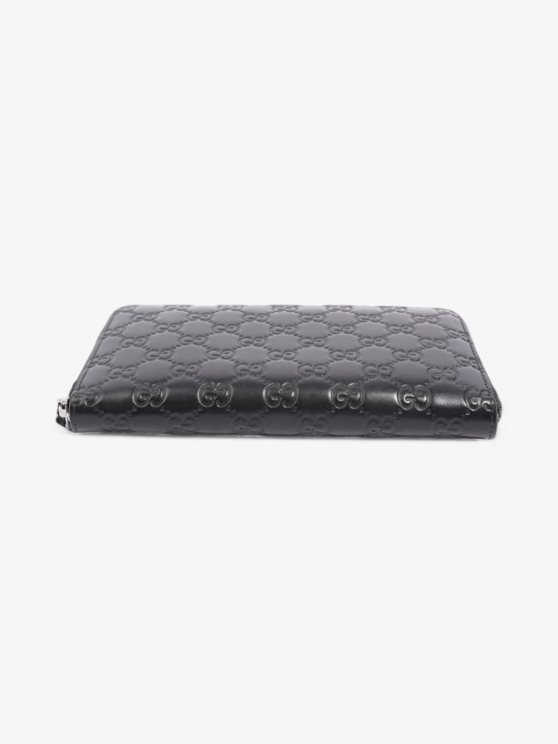 Gucci Guccissima Zip Around Wallet Black Leather