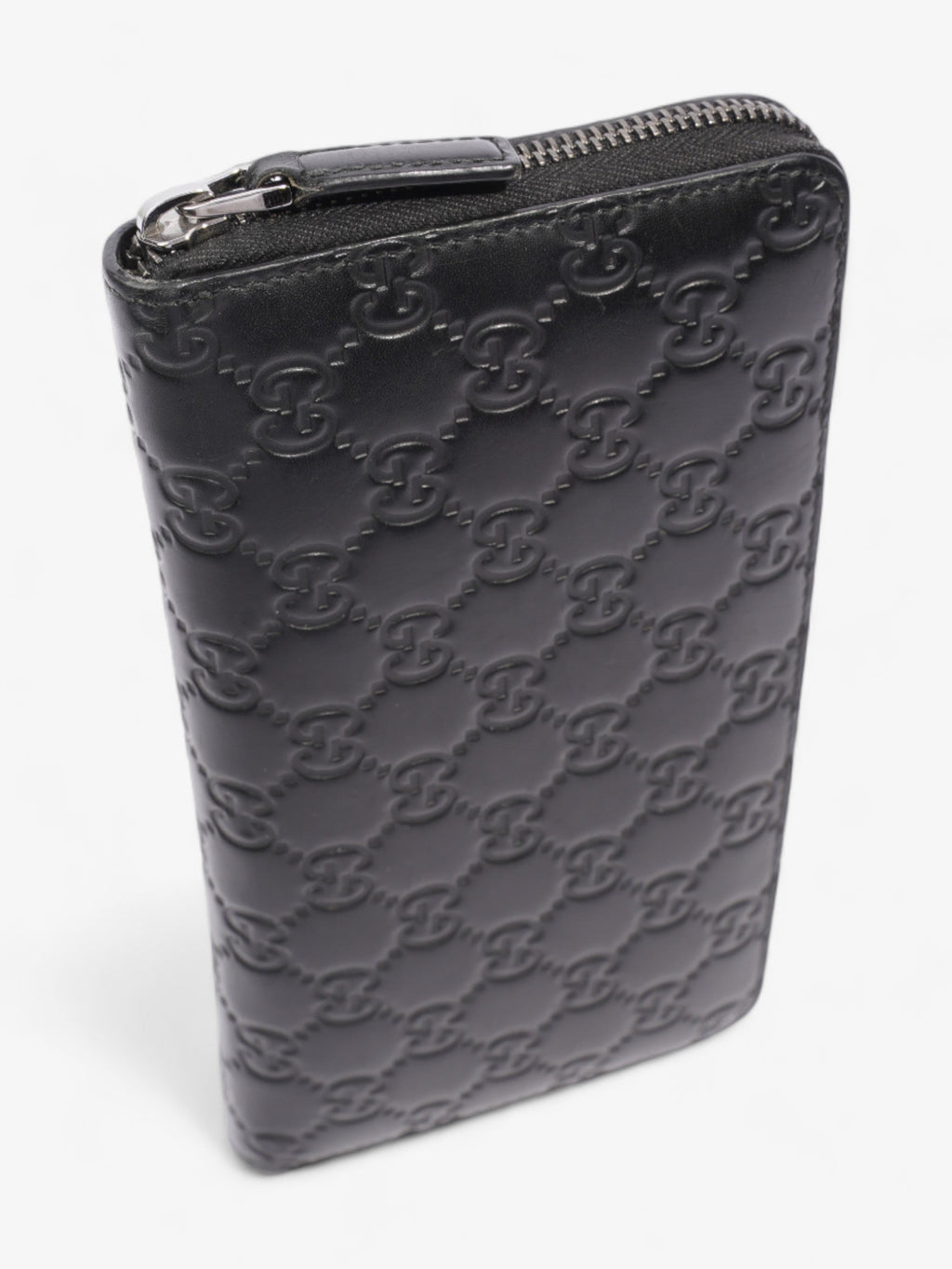Gucci Guccissima Zip Around Wallet Black Leather