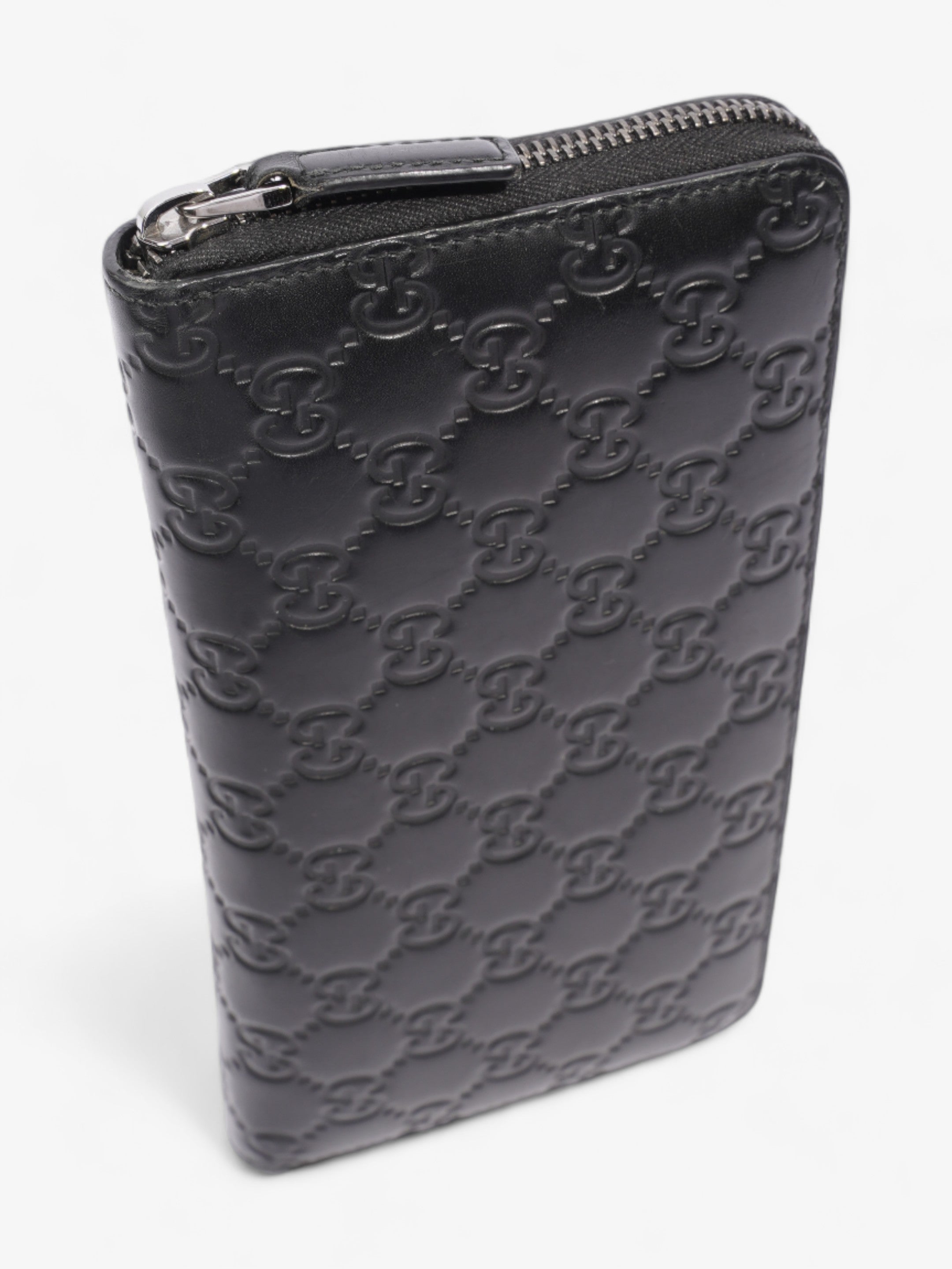 Gucci Guccissima Zip Around Wallet Black Leather