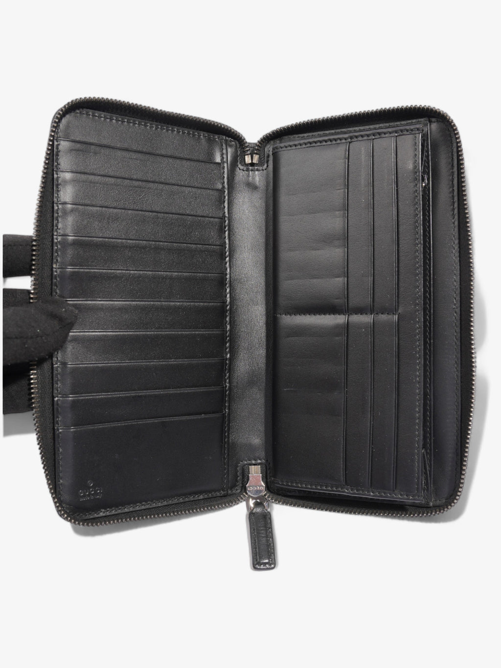 Gucci Guccissima Zip Around Wallet Black Leather